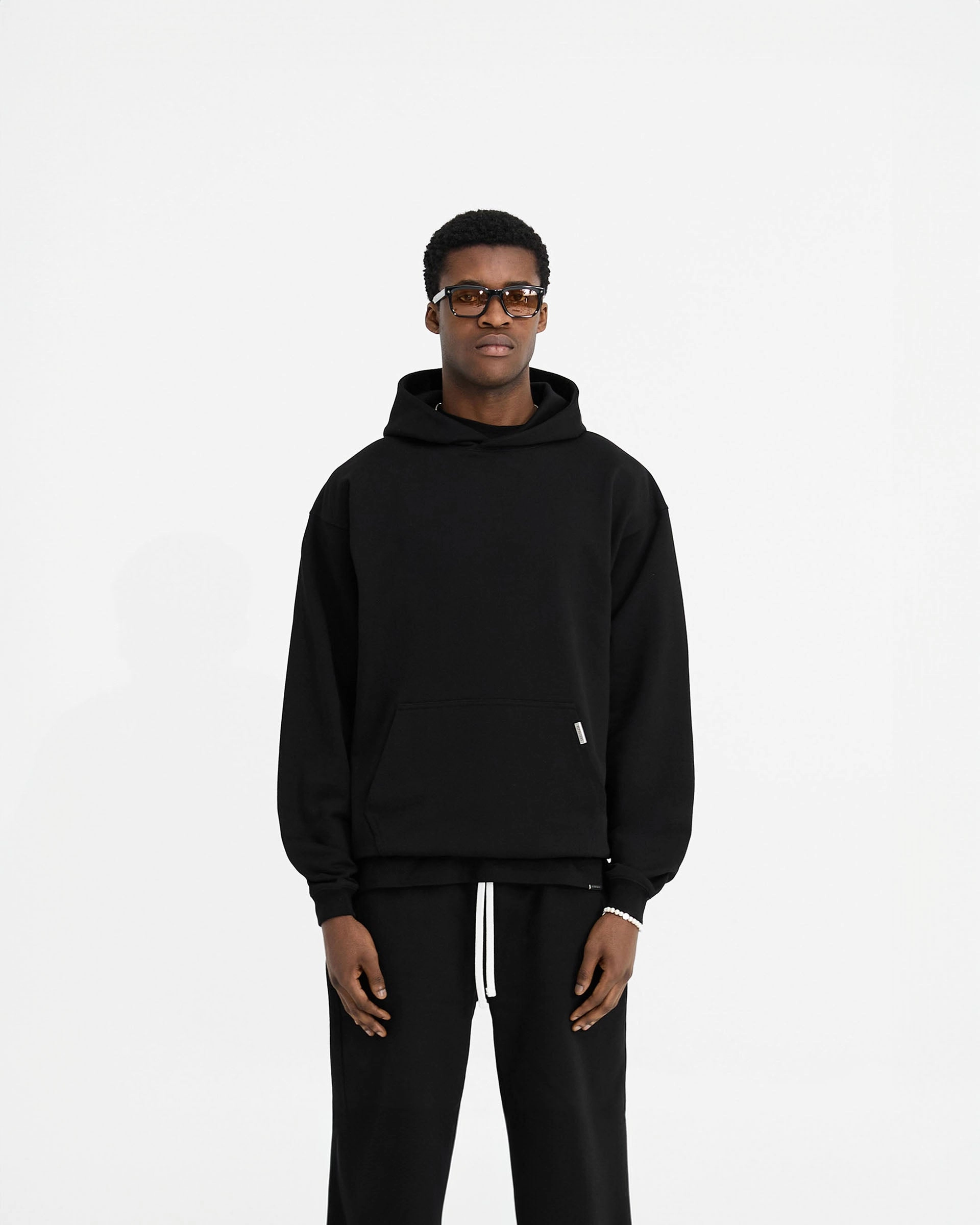 Initial Oversized Hoodie - Black Cozy Night In