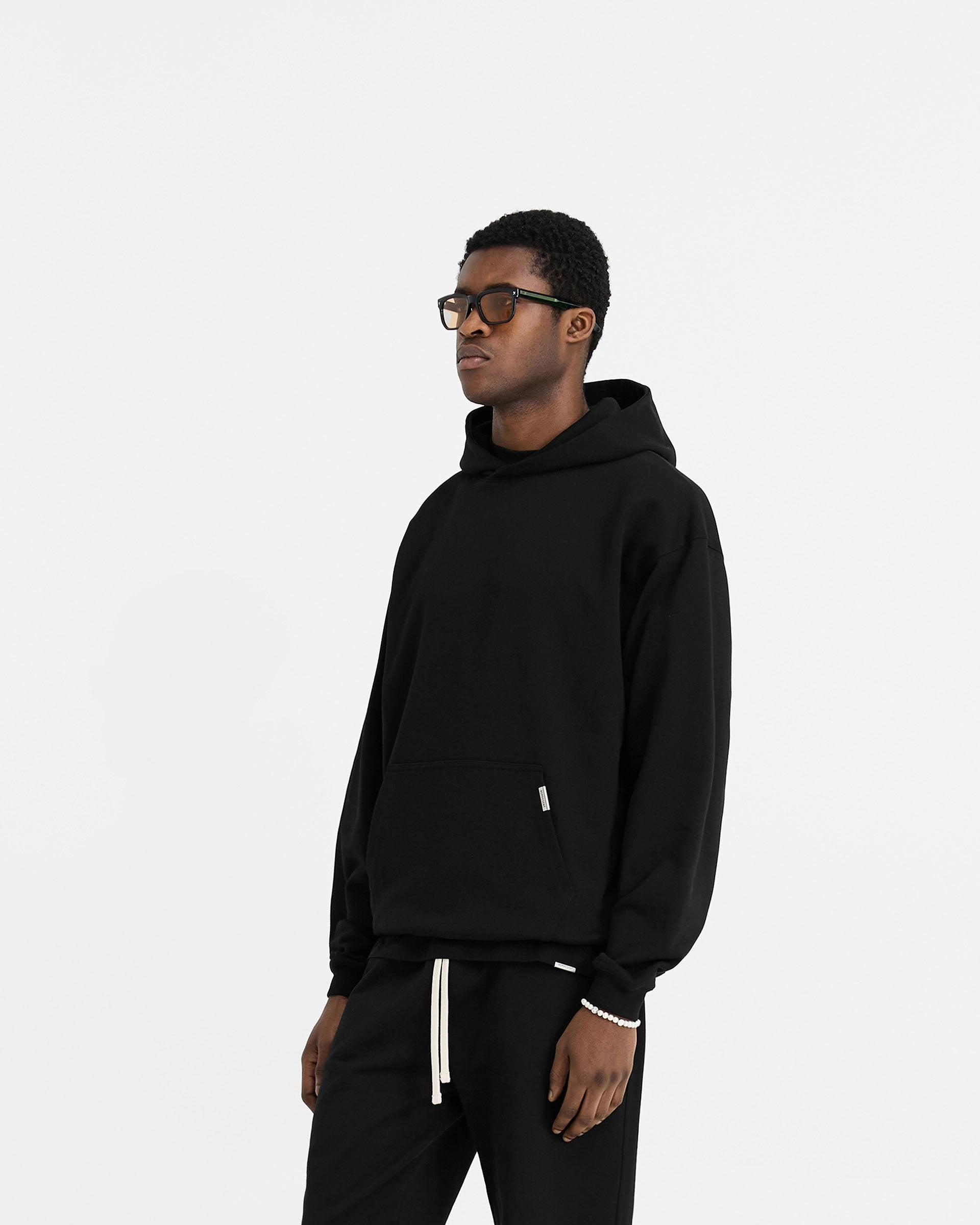 Initial Oversized Hoodie - Black Matching Set