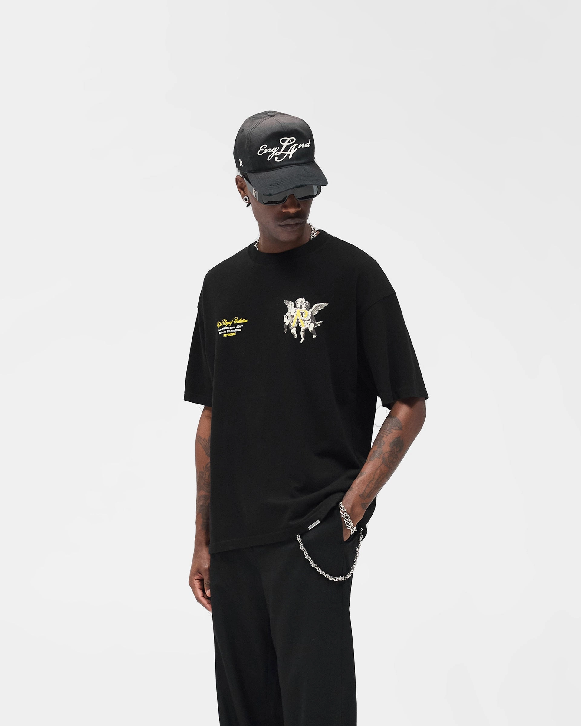 Wear Resistant Fabric Trendy Fabric Legacy Cherubs T-Shirt - Jet Black