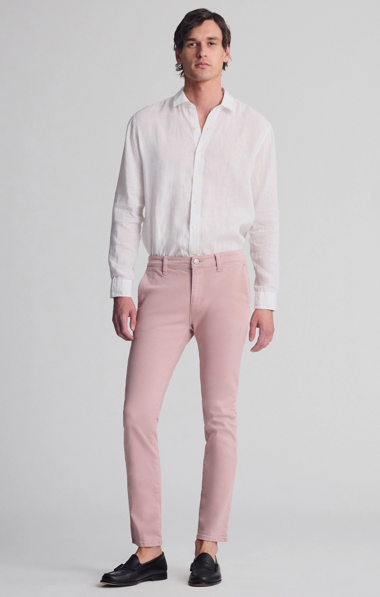 MILTON SLIM STRAIGHT CHINO IN WOODROSE LUXE TWILL Reflective Trim