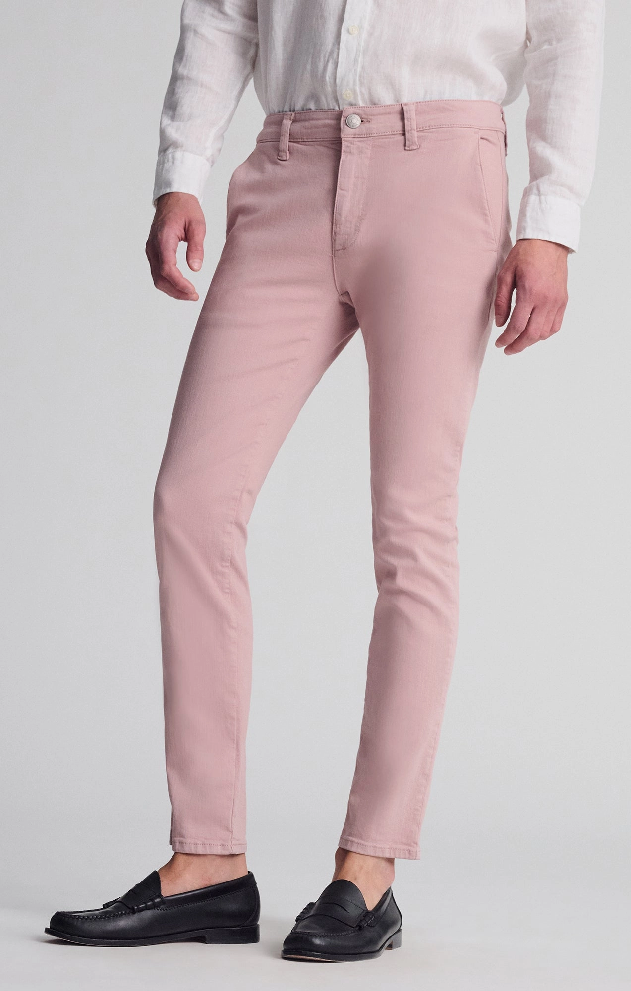 Chilly Weather Wear Breathable Stretch Wear MILTON SLIM STRAIGHT CHINO IN WOODROSE LUXE TWILL