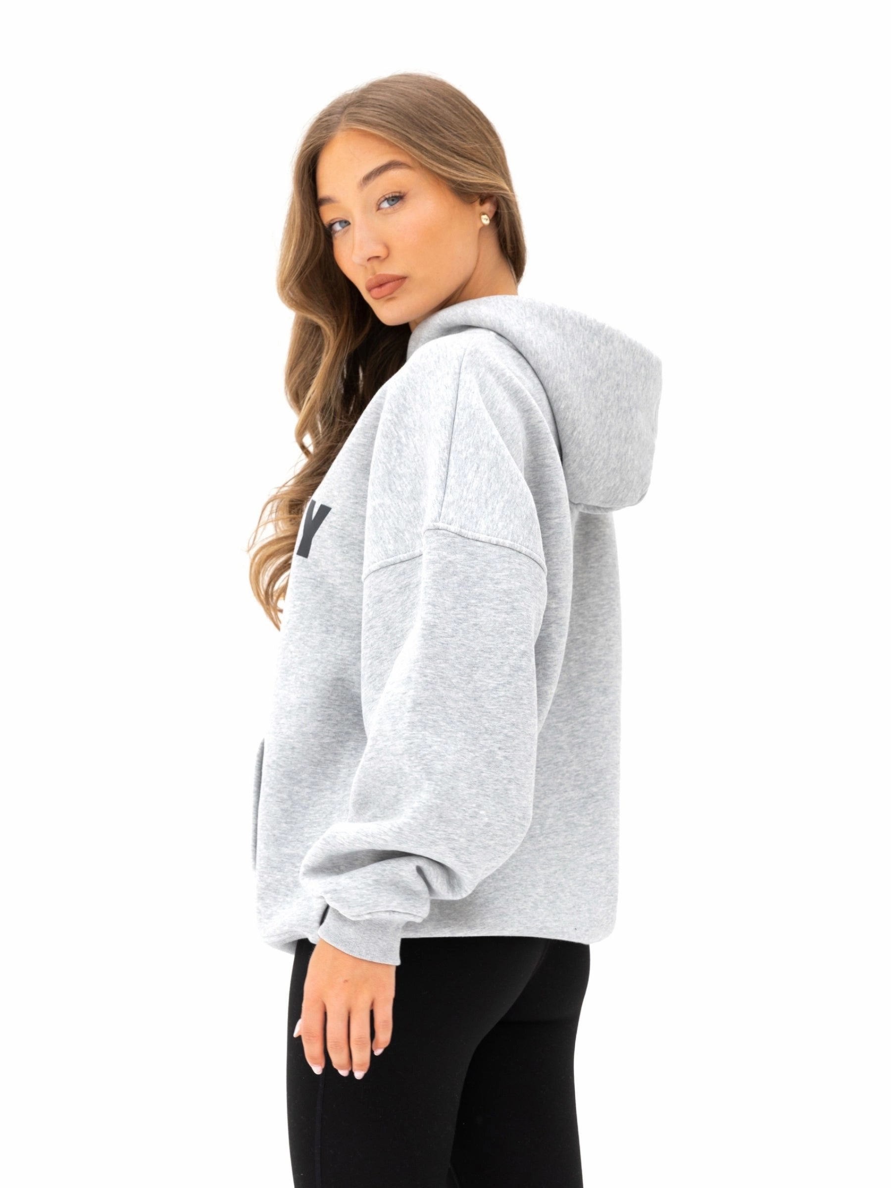Studio Oversized Hoodie - Marl Grey Breathable Style
