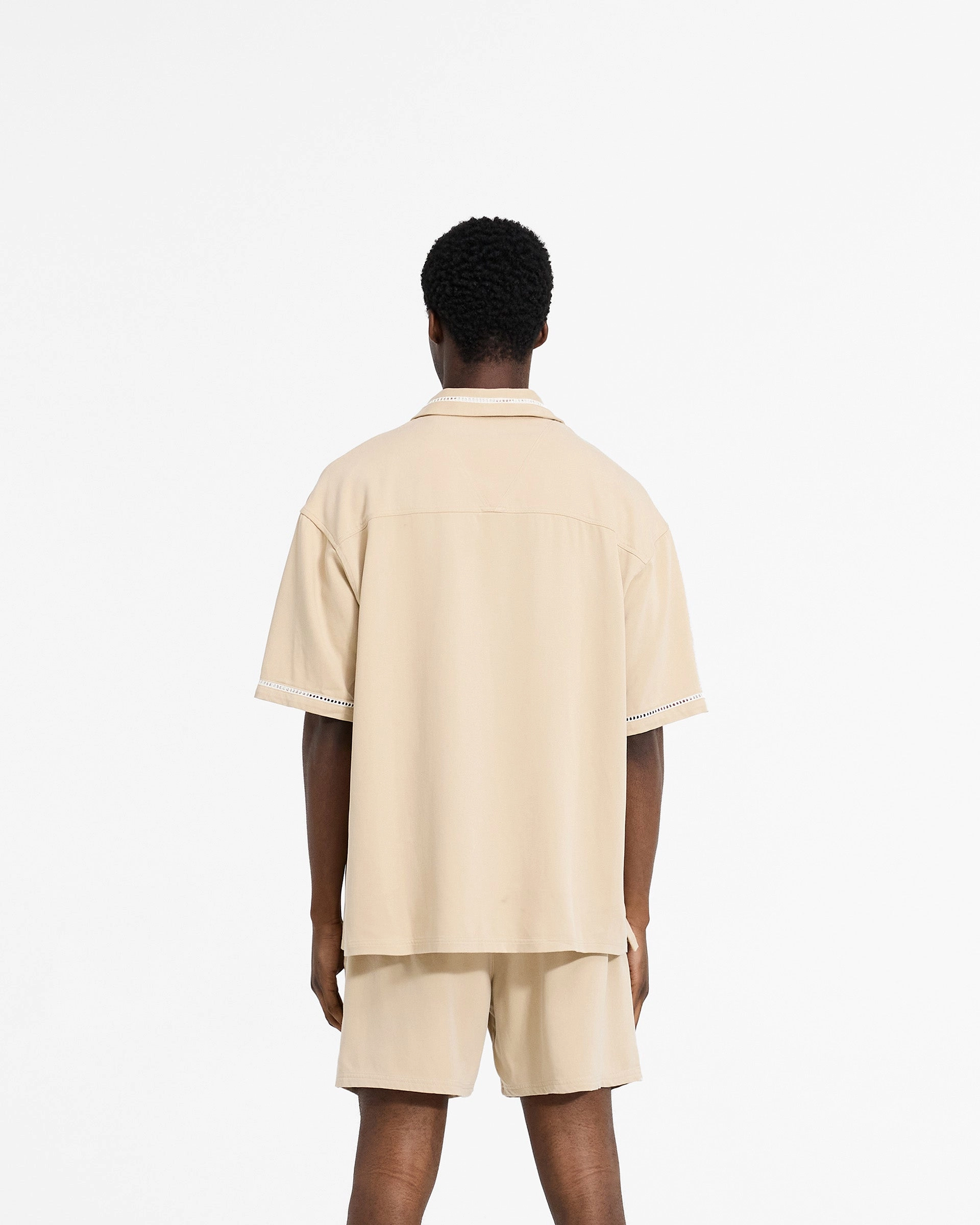Resort Shirt - Latte Abrasion Resistant Edging Neutral Shade