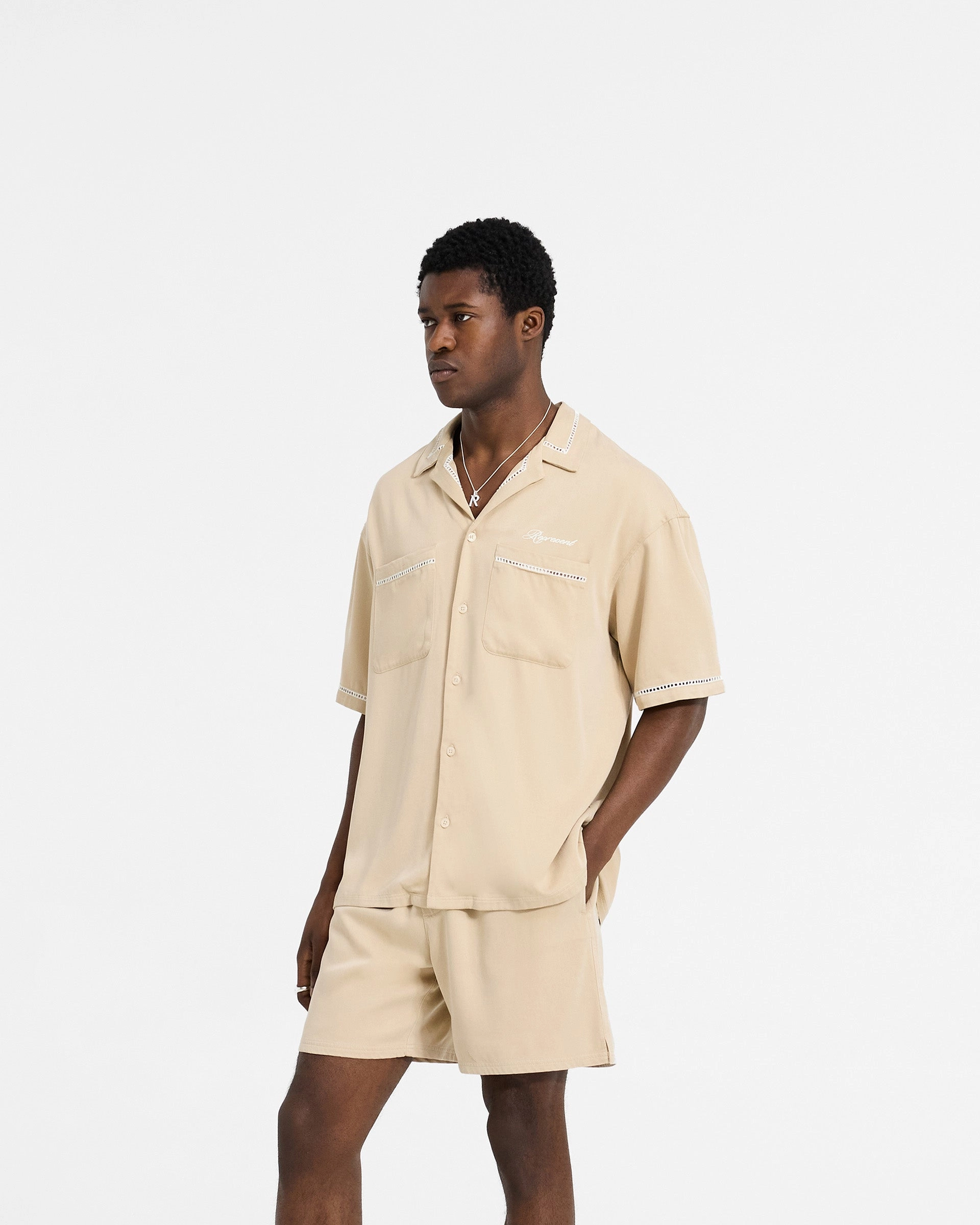 Resort Shirt - Latte Minimal Design