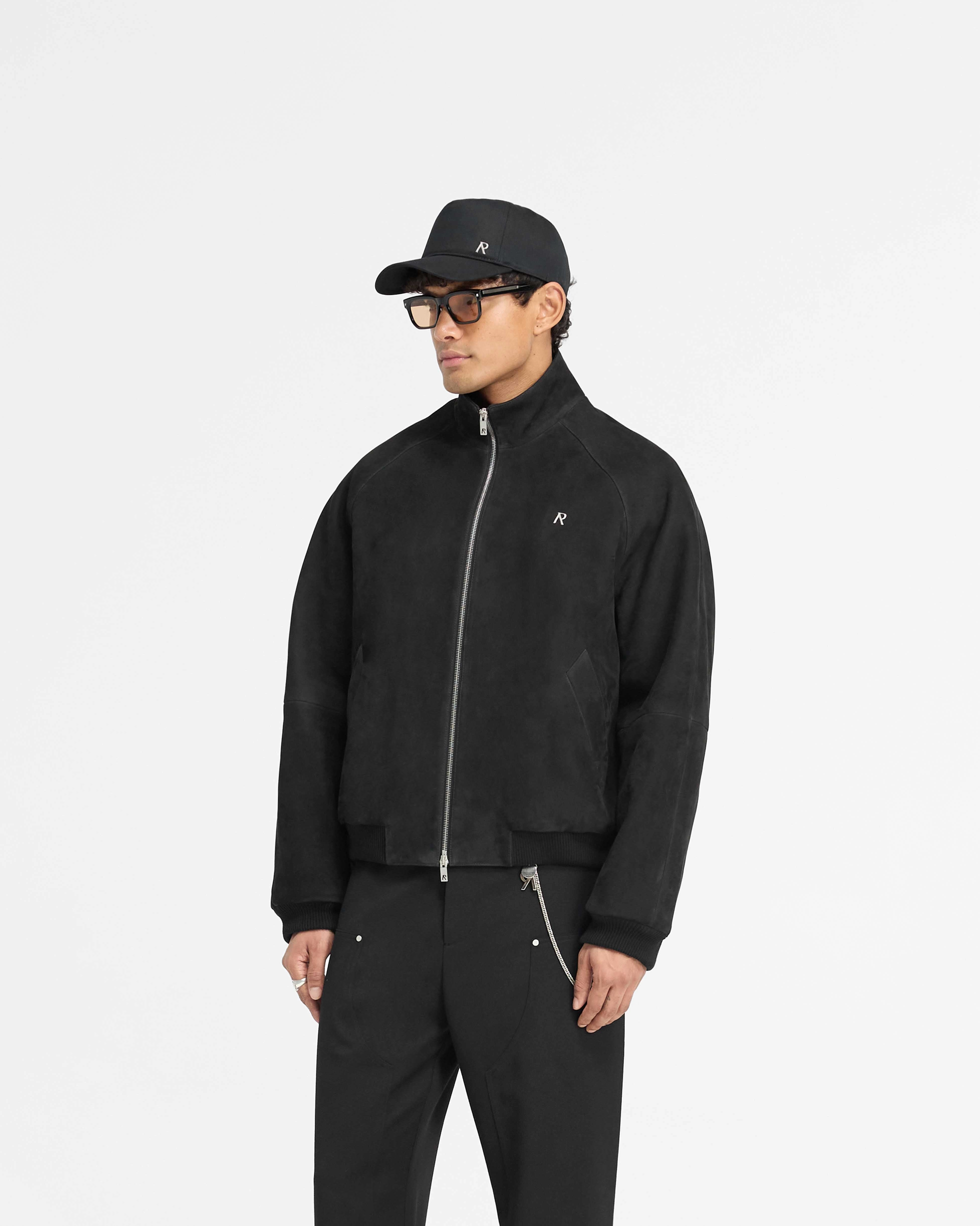 Suede Bomber - Black Durable Water Repellent
