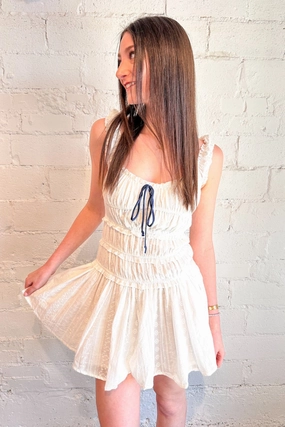 Sunny Afternoon Mini Dress Playful Cut Relax Style