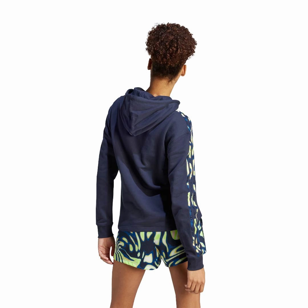 snap closure Durable Water Repellent Finish adidas - Women's Vibrant Print 3-Stripes Hoodie (IL5875)