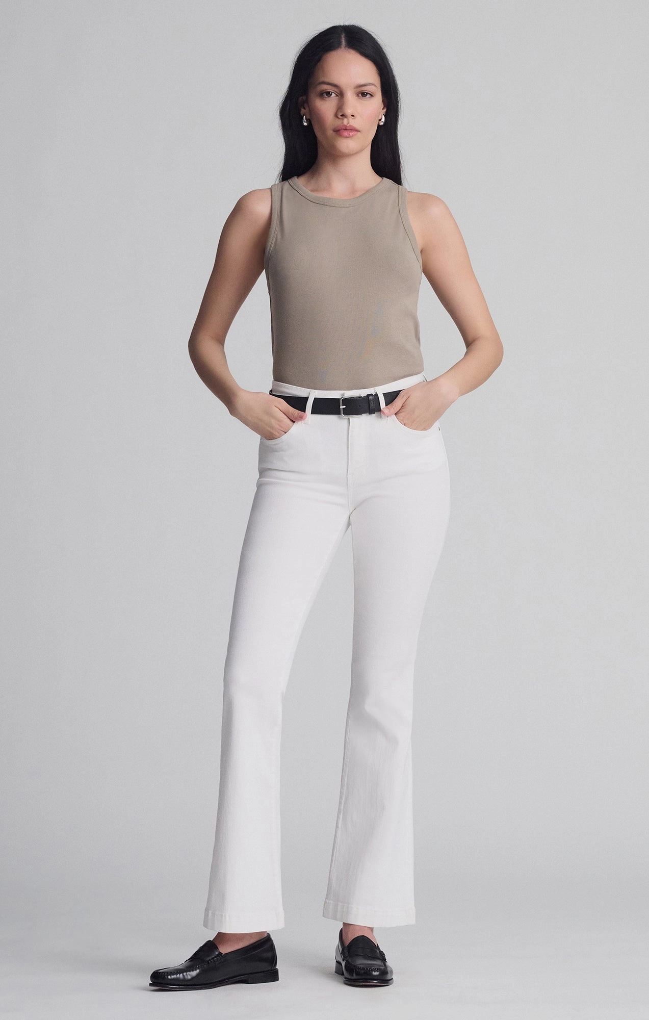 Spring Mood Smooth Work Meeting Standard Piece SYDNEY FLARE IN WHITE FEATHER BLUE