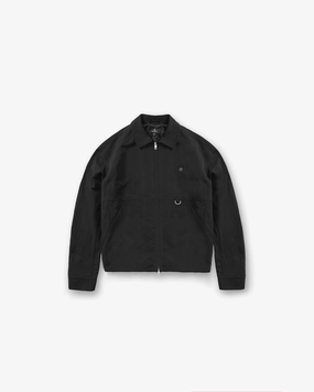Tailored Cuffs Eco Friendly Material Nylon Overshirt - Jet Black