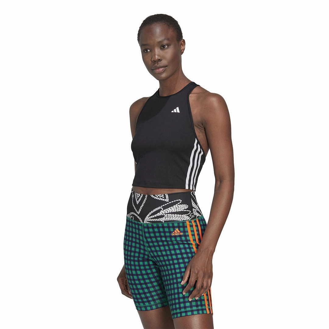 Temperature Regulating adidas - Women's AEROREADY Made For Training 3-Stripes Crop Tank Top (HN1049)