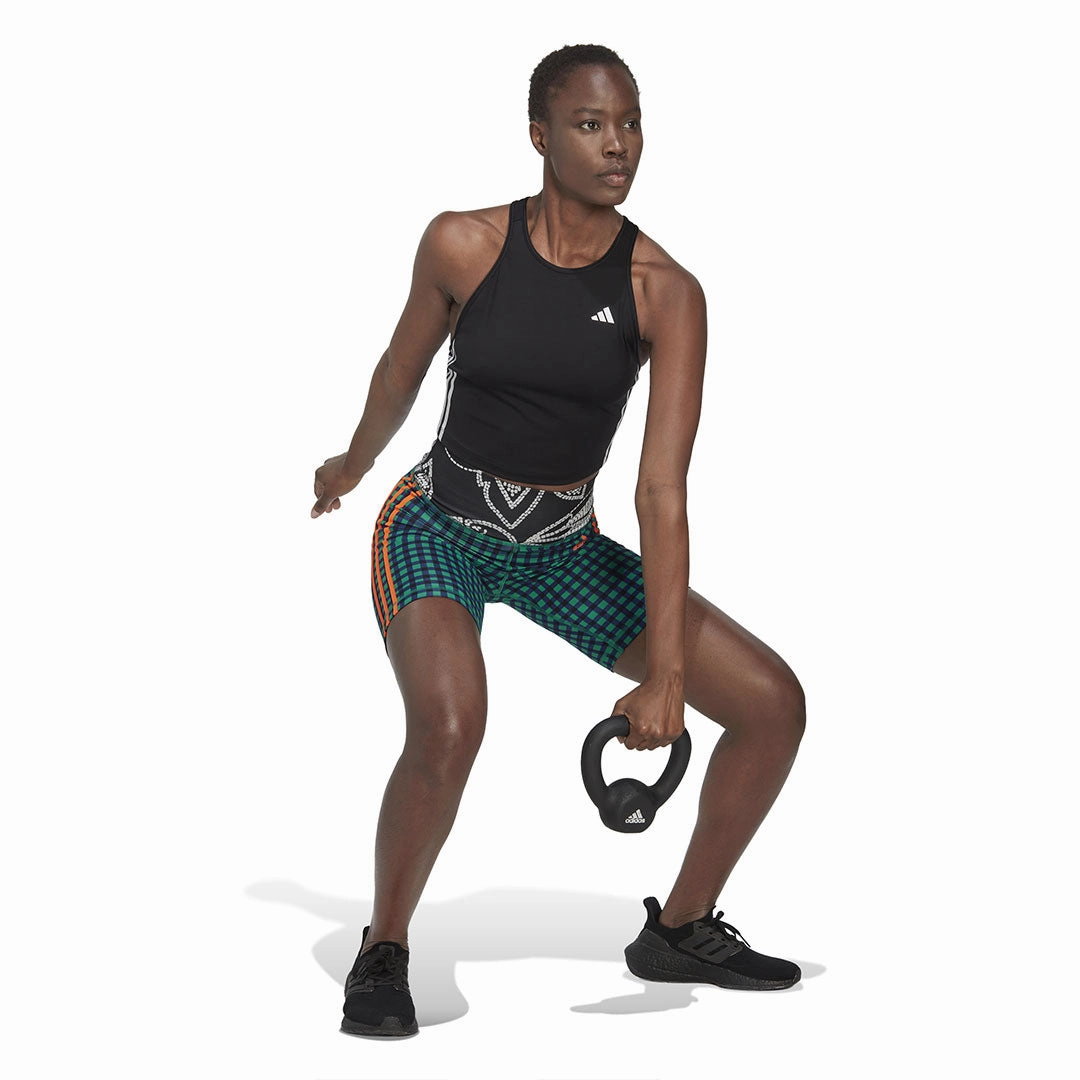 adidas - Women's AEROREADY Made For Training 3-Stripes Crop Tank Top (HN1049) Temperature Regulating Fabric Water Repellent Coating