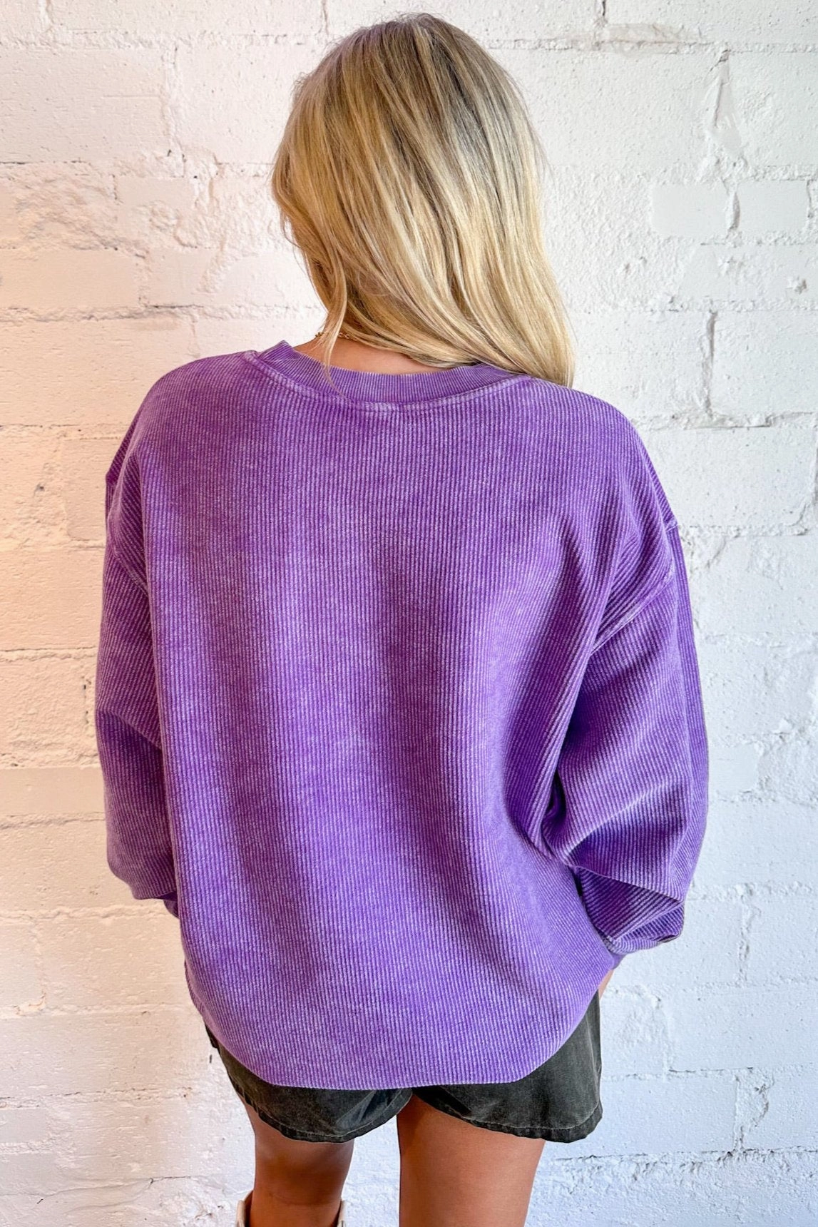 LowImpact Knitting TCU Mascot Cord Sweatshirt