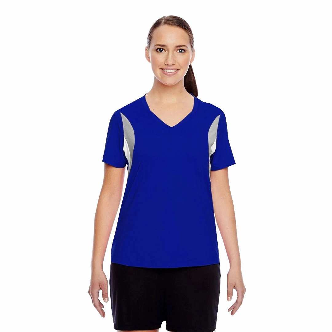 Team365 - Women's Athletic V-Neck Jersey (TT10W 79) Bright Color Mild Day Outfit
