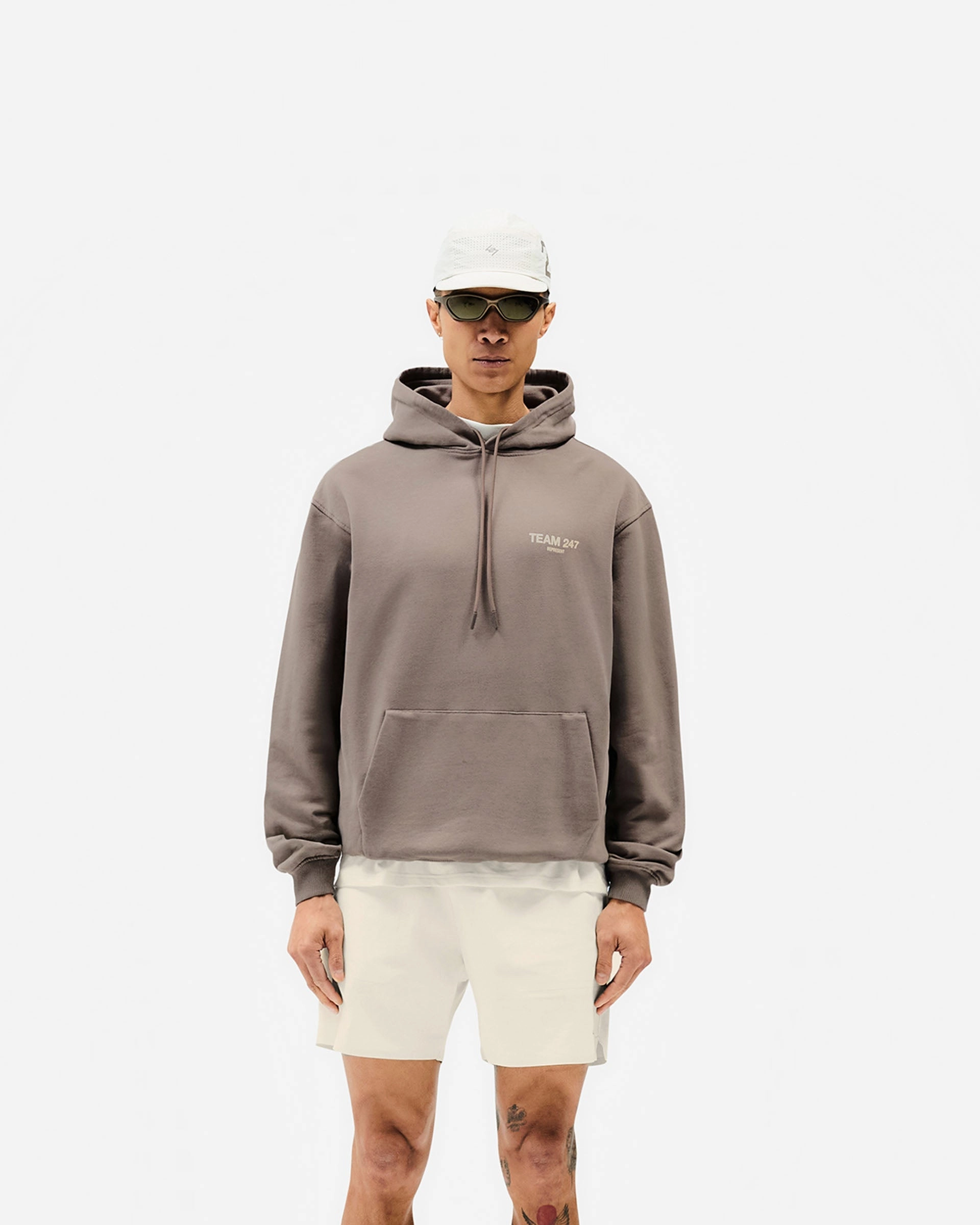 Drop Shoulder Team 247 Oversized Hoodie - Earth