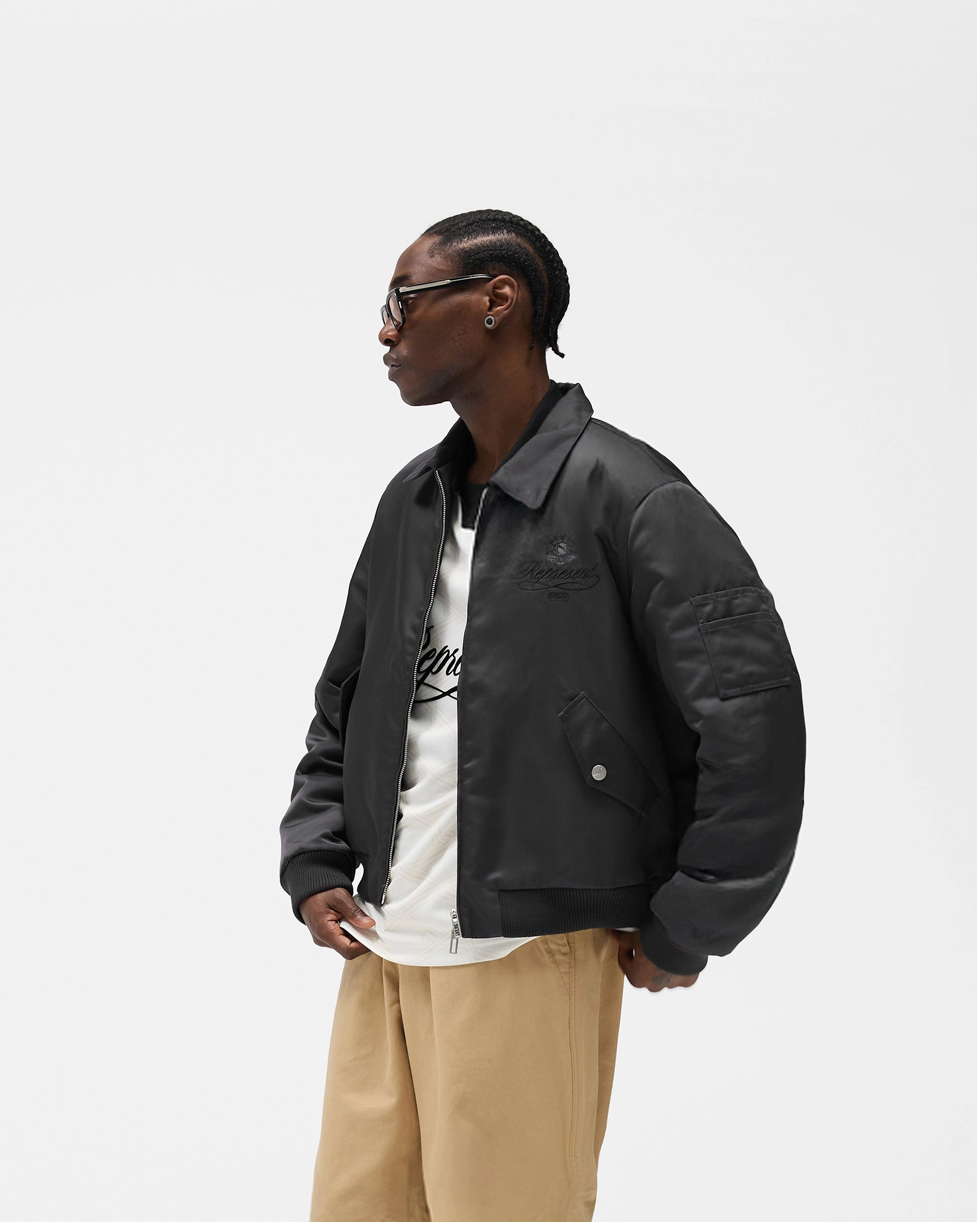 Adjustable Hem Lock System Durable Water Repellent Finish Represent X Puma Bomber - Dark Grey