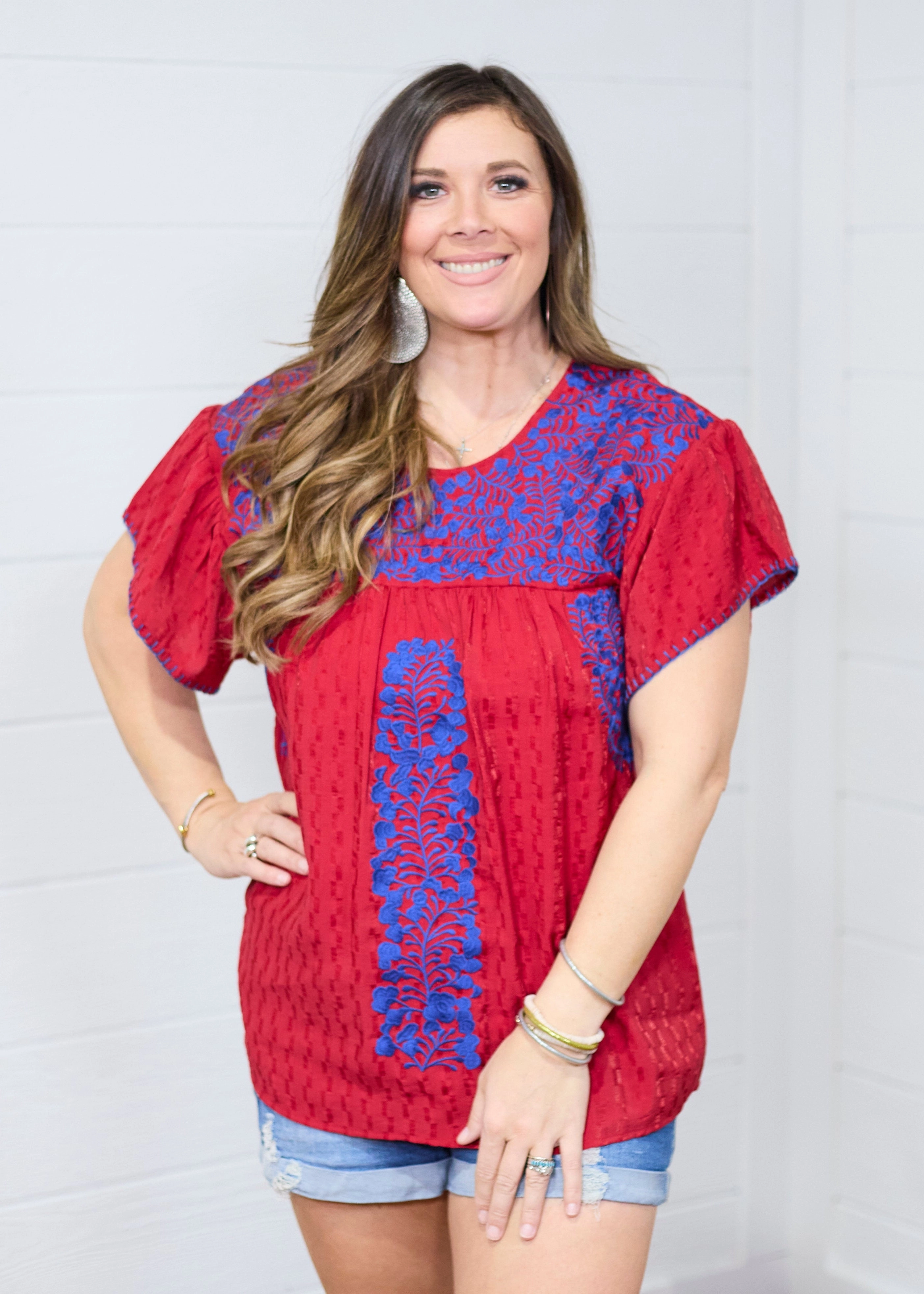 The Chelsea Top-Red Snag Resistant Fabric