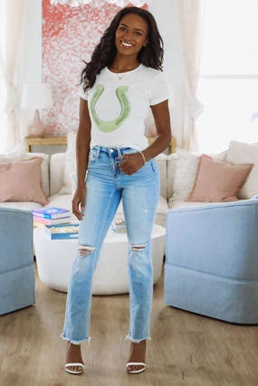 TactileWeave The Laundry Room Lucky Gal Crop Top - White