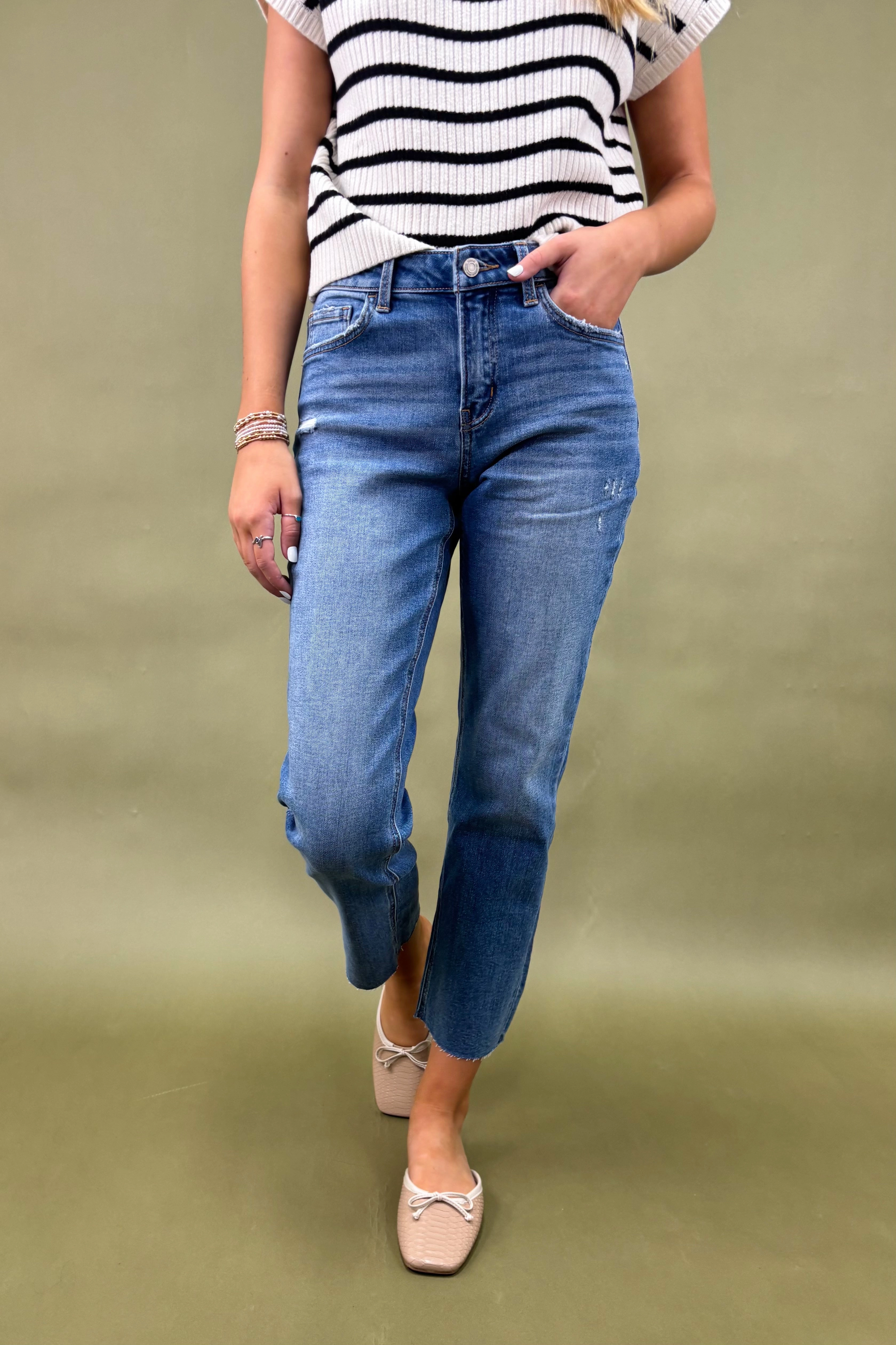 The Maren  Mid Rise Ankle Straight Jeans FlexibleMobility All Day Wear Comfort