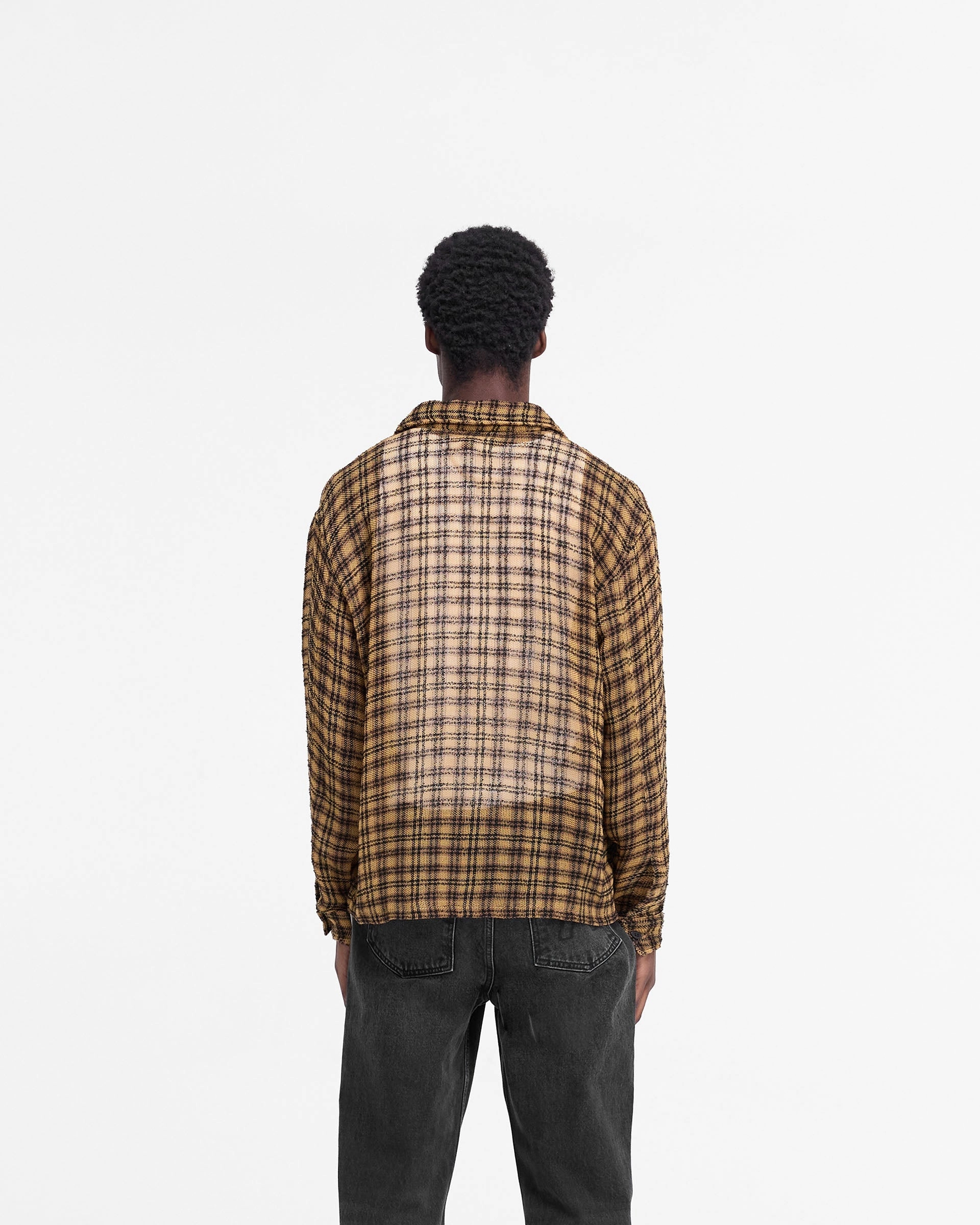 Easy Fit Check Flannel Shirt - Yellow Check