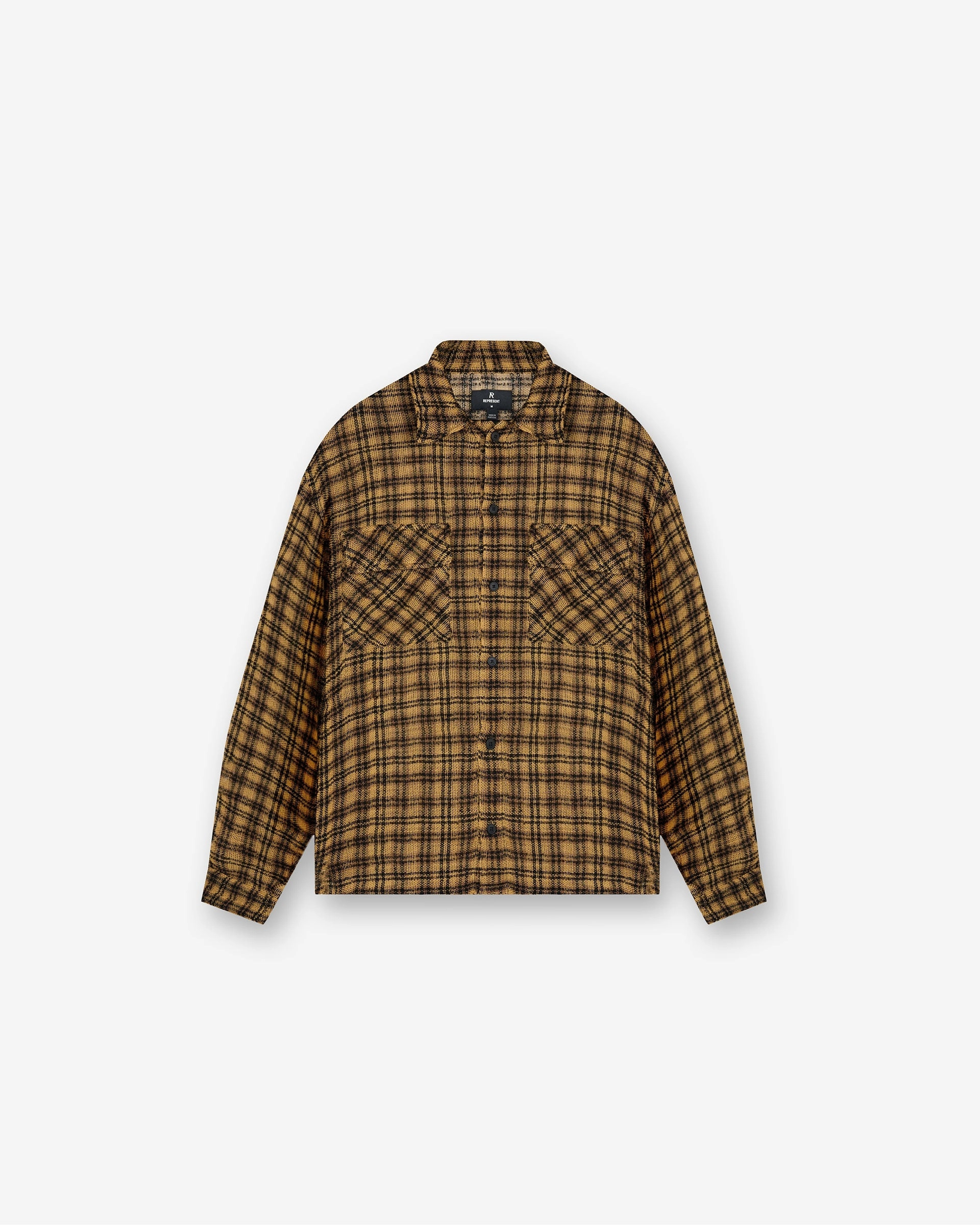 Check Flannel Shirt - Yellow Check High-Quality Fabric