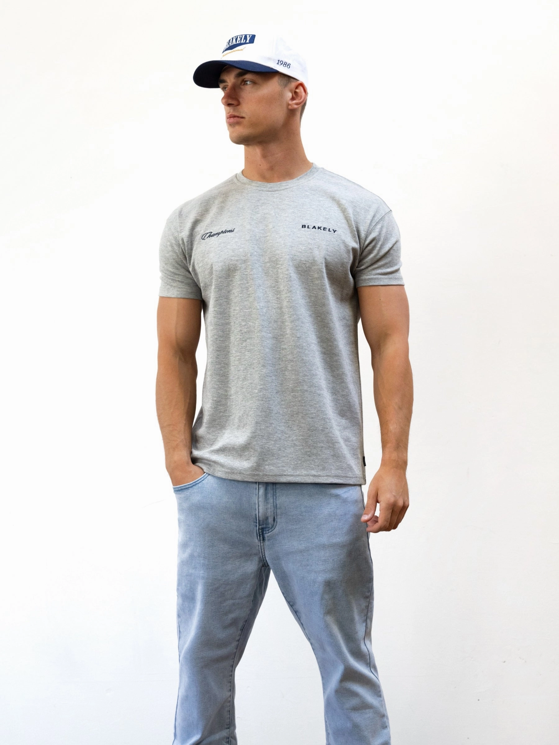 Champions Legacy Relaxed T-Shirt - Marl Grey Comfortable Layers Bold Look