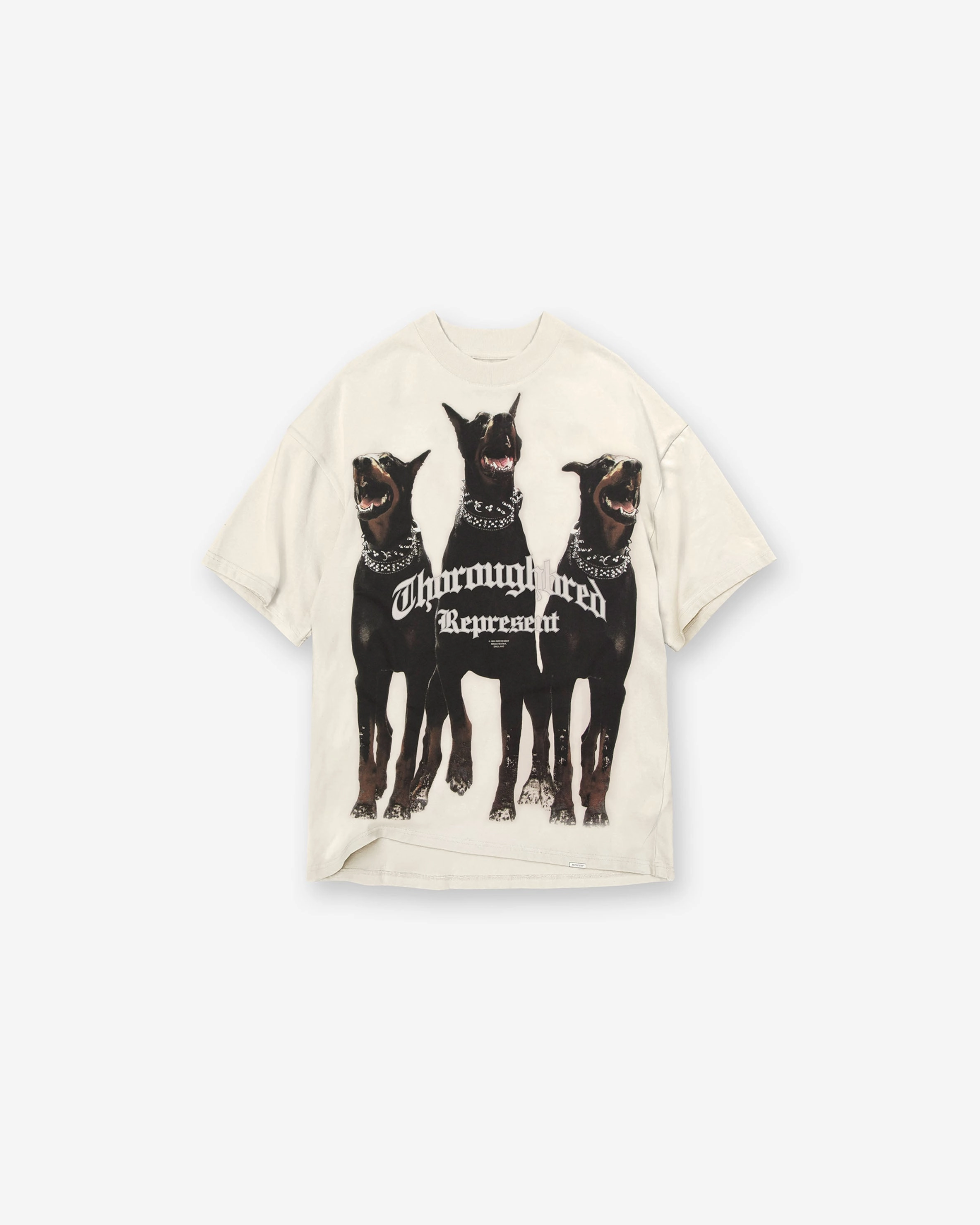 Thoroughbred T-Shirt - Vintage White Comfy Essentials Durable Collar Construction