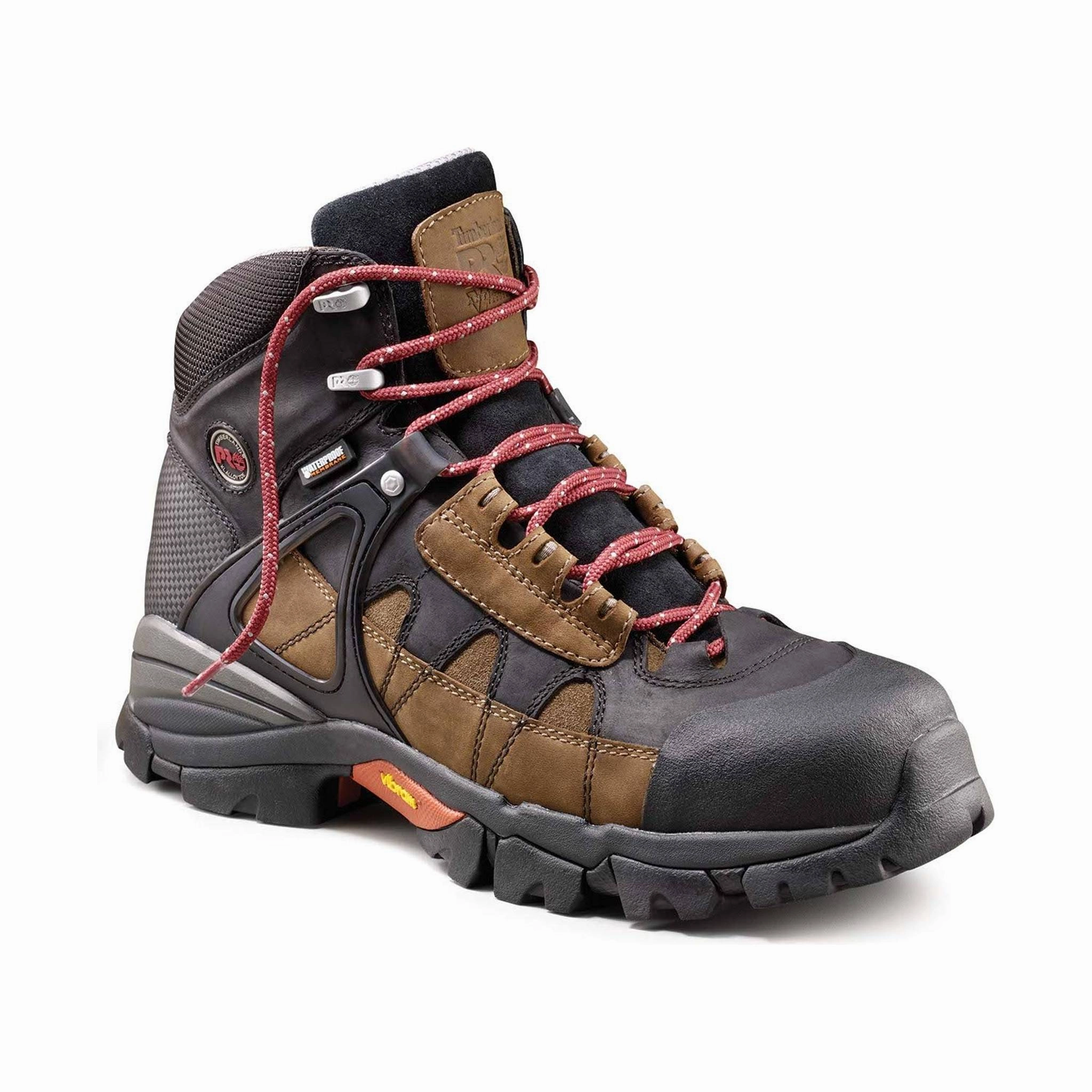 Waterproof Trail Exploration Timberland PRO Men's Hyperion Waterproof 6 Inch Alloy Toe Work Boots - Brown/Black Distressed
