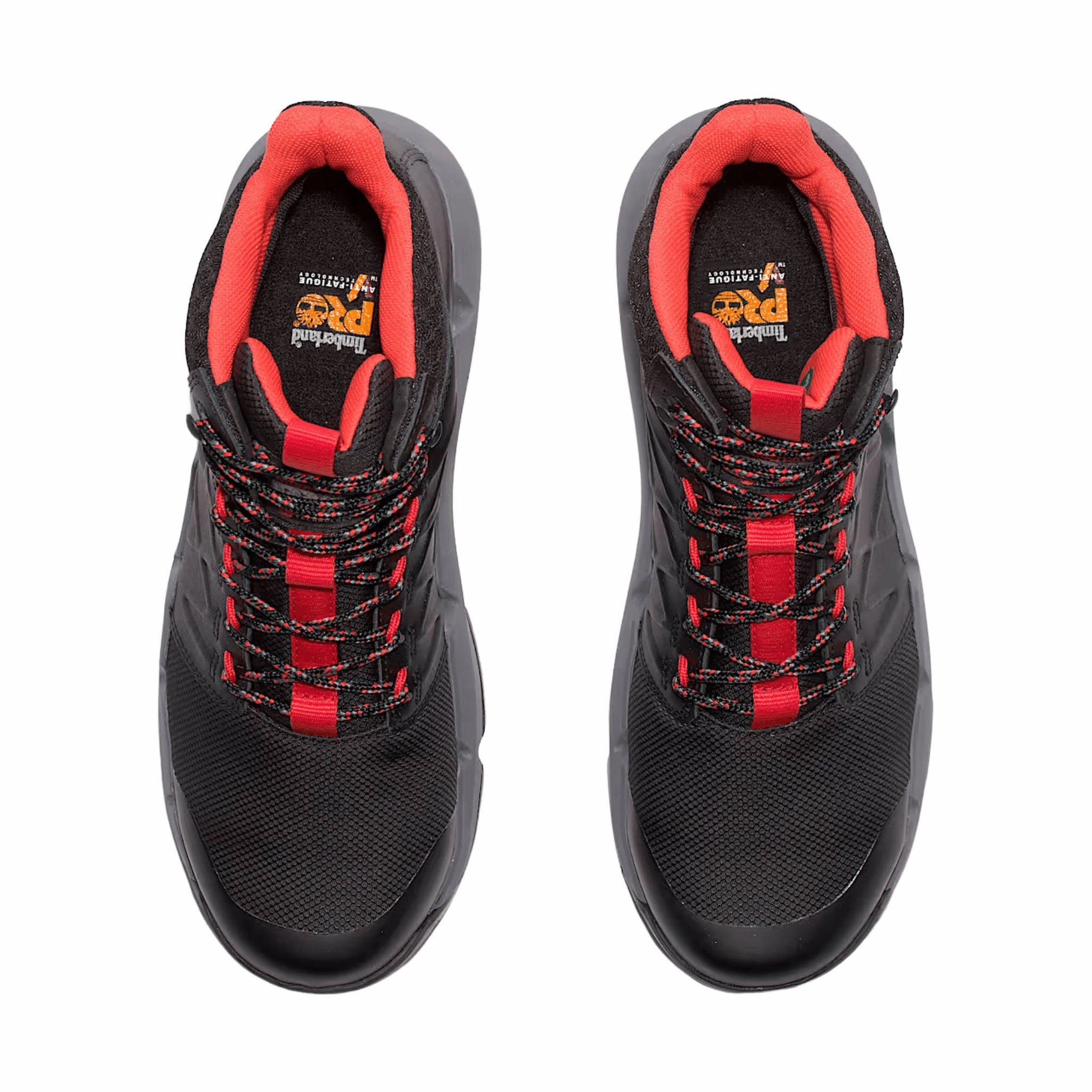 Timberland Pro Men's Morphix 6 Inch Waterproof Composite Toe Work Boots - Black/Red All Weather Windy Weather Rapid Lacing System