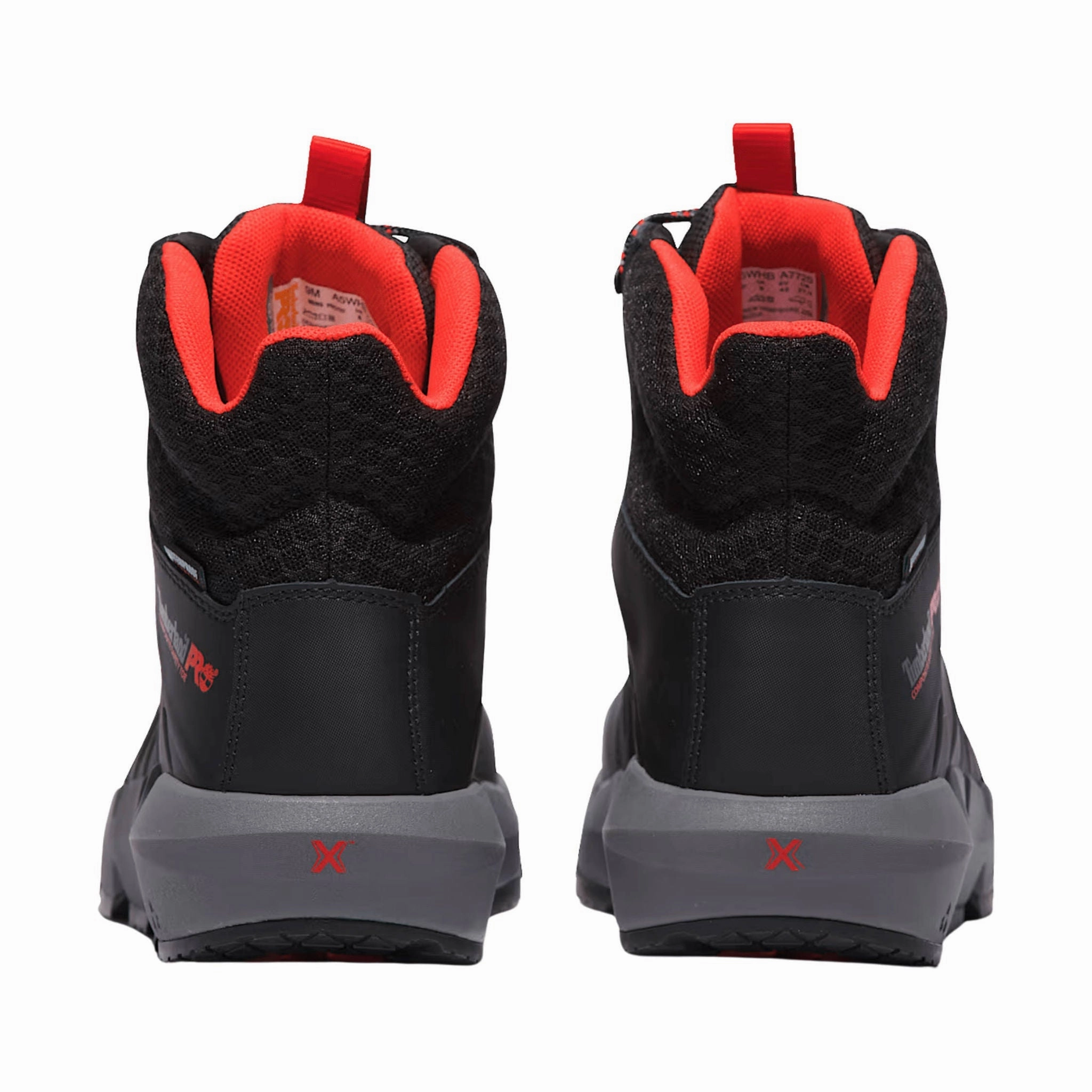 Chukka Silhouette Timberland Pro Men's Morphix 6 Inch Waterproof Composite Toe Work Boots - Black/Red