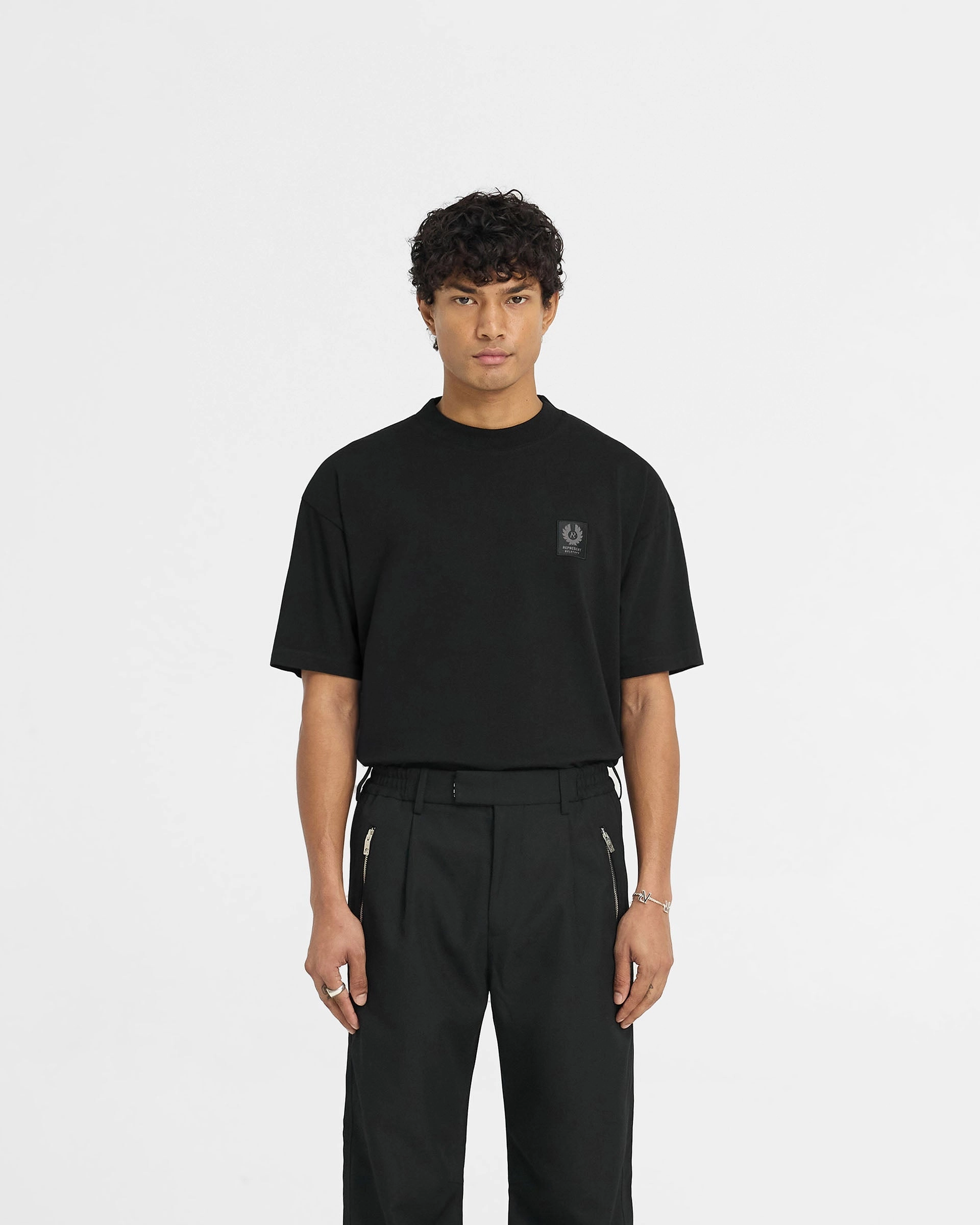Represent X Belstaff Patch T-Shirt - Black Soft and Light AllWeatherComfort