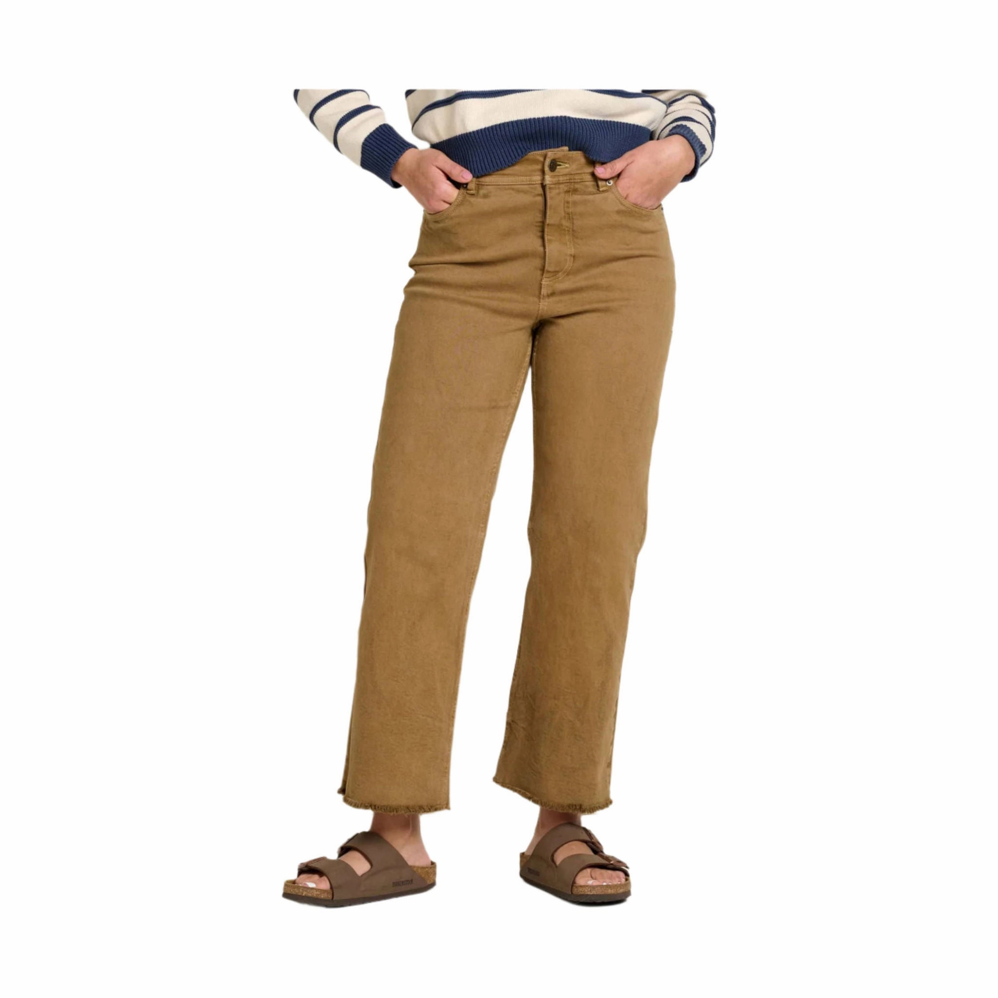 Toad & Co Women's Balsam Seeded Cutoff Pant - Honey Brown MoistureWickingFabric