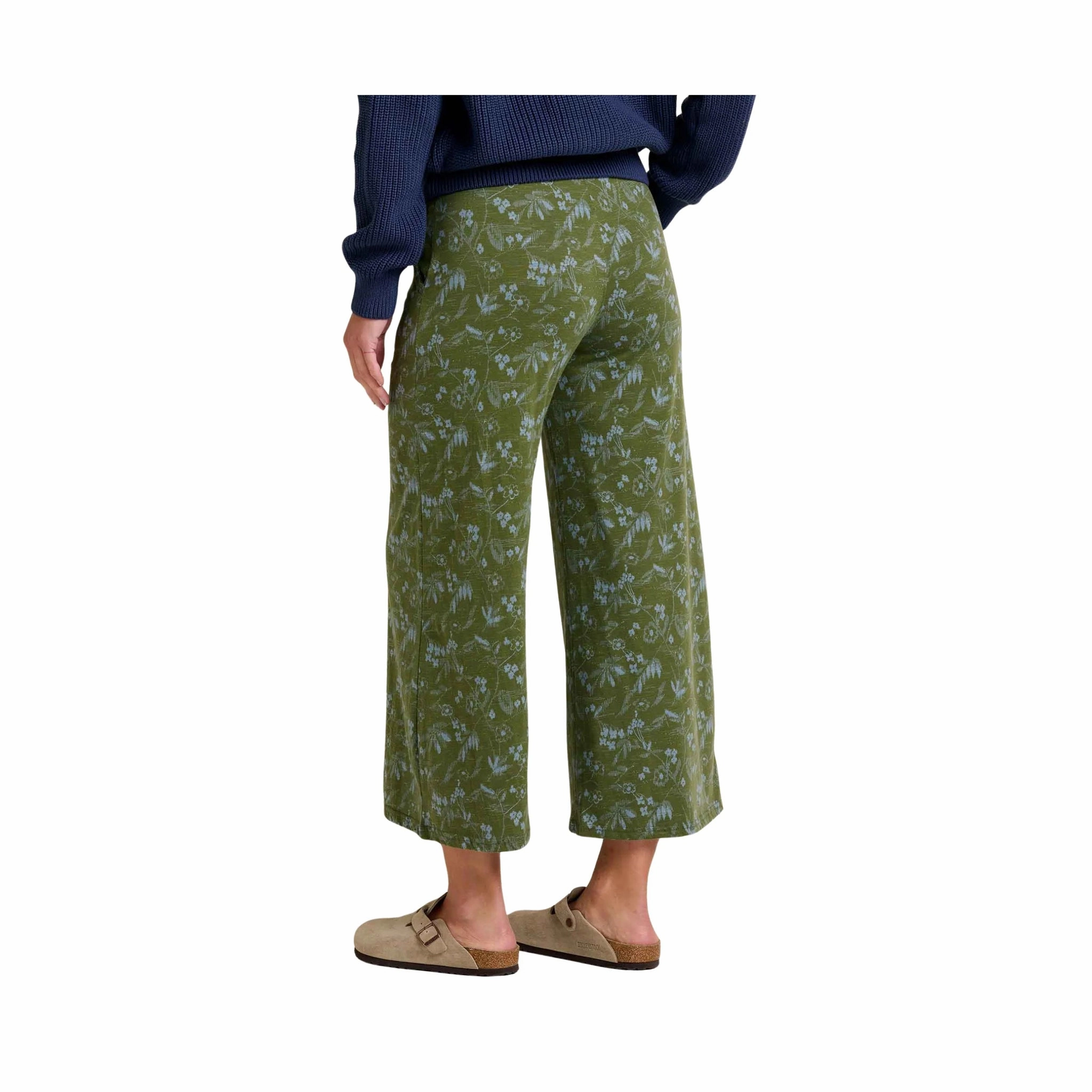 Toad & Co Women's Chaka Pull On Pant - Chive Sketch Print Snug Waist Core Fit Design