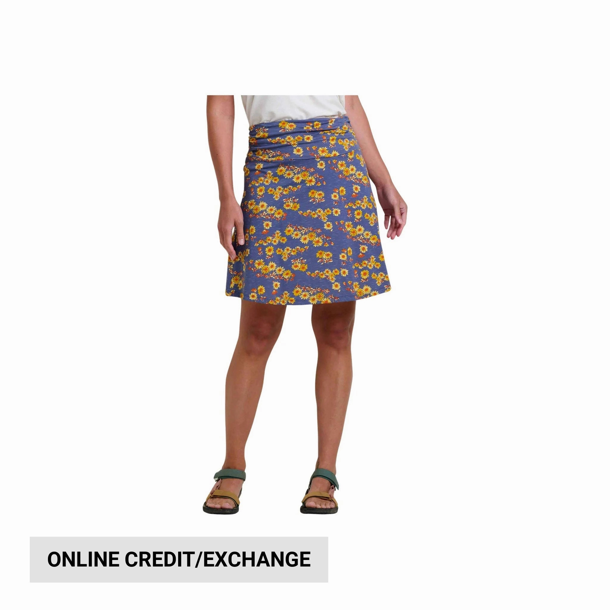 Elegant Texture Neat Finish Toad & Co Women's Chaka Skirt - Blue Shadow Daisy