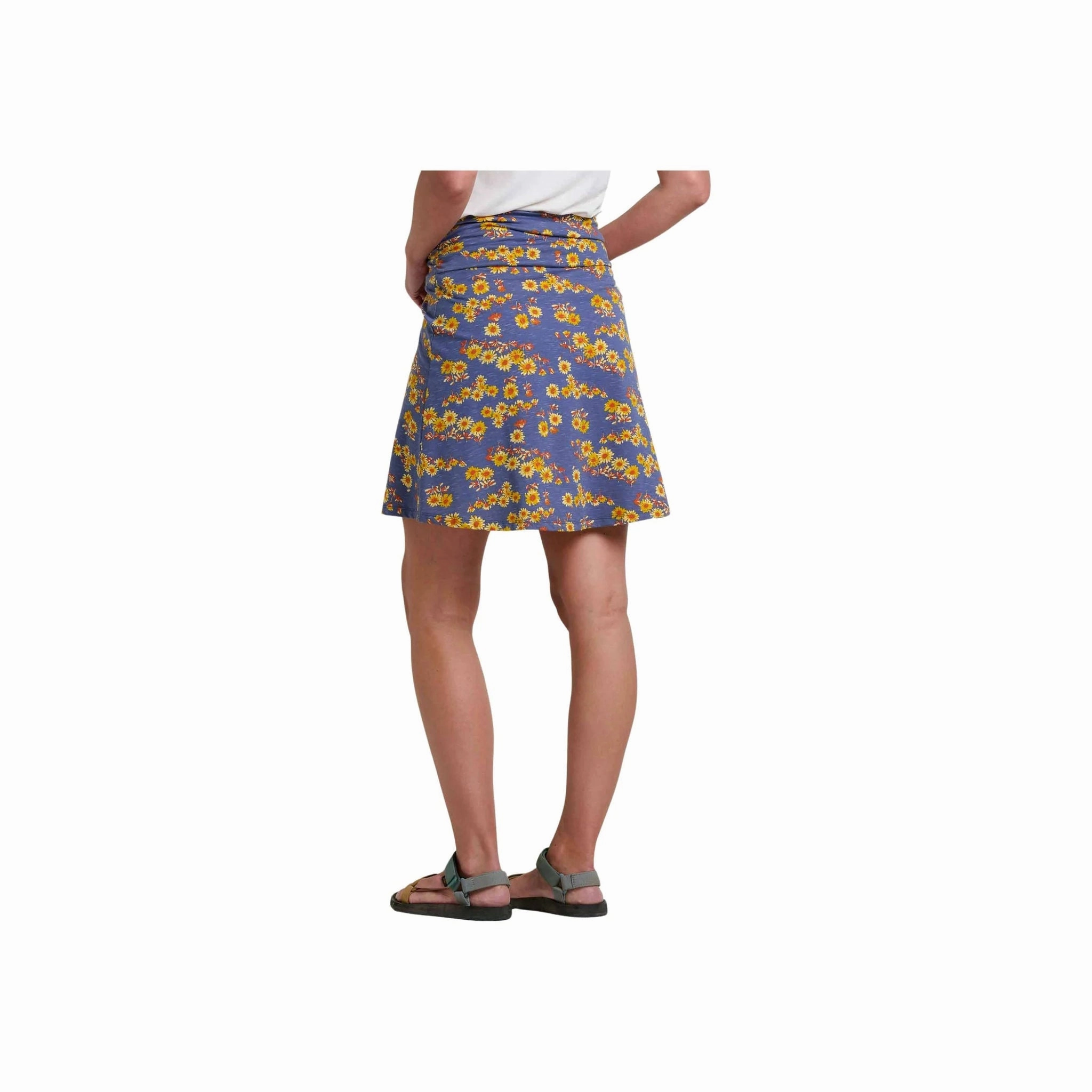 Toad & Co Women's Chaka Skirt - Blue Shadow Daisy Knee Length