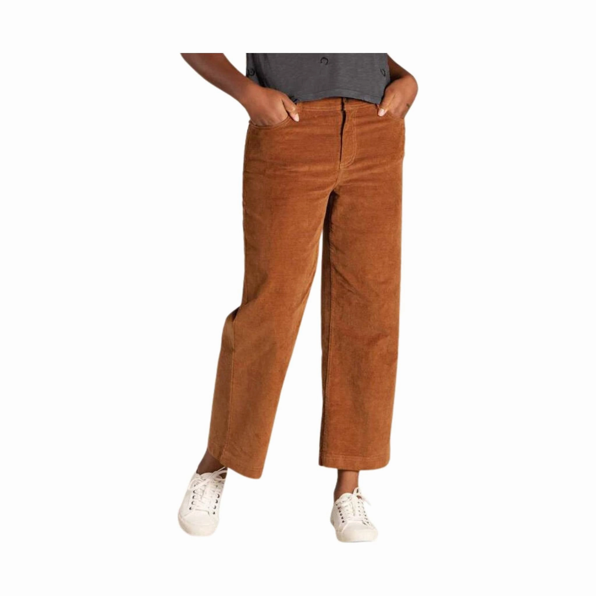 Toad & Co Women's Karuna Cord Wide Leg Pant - Brown Sugar Urban Look