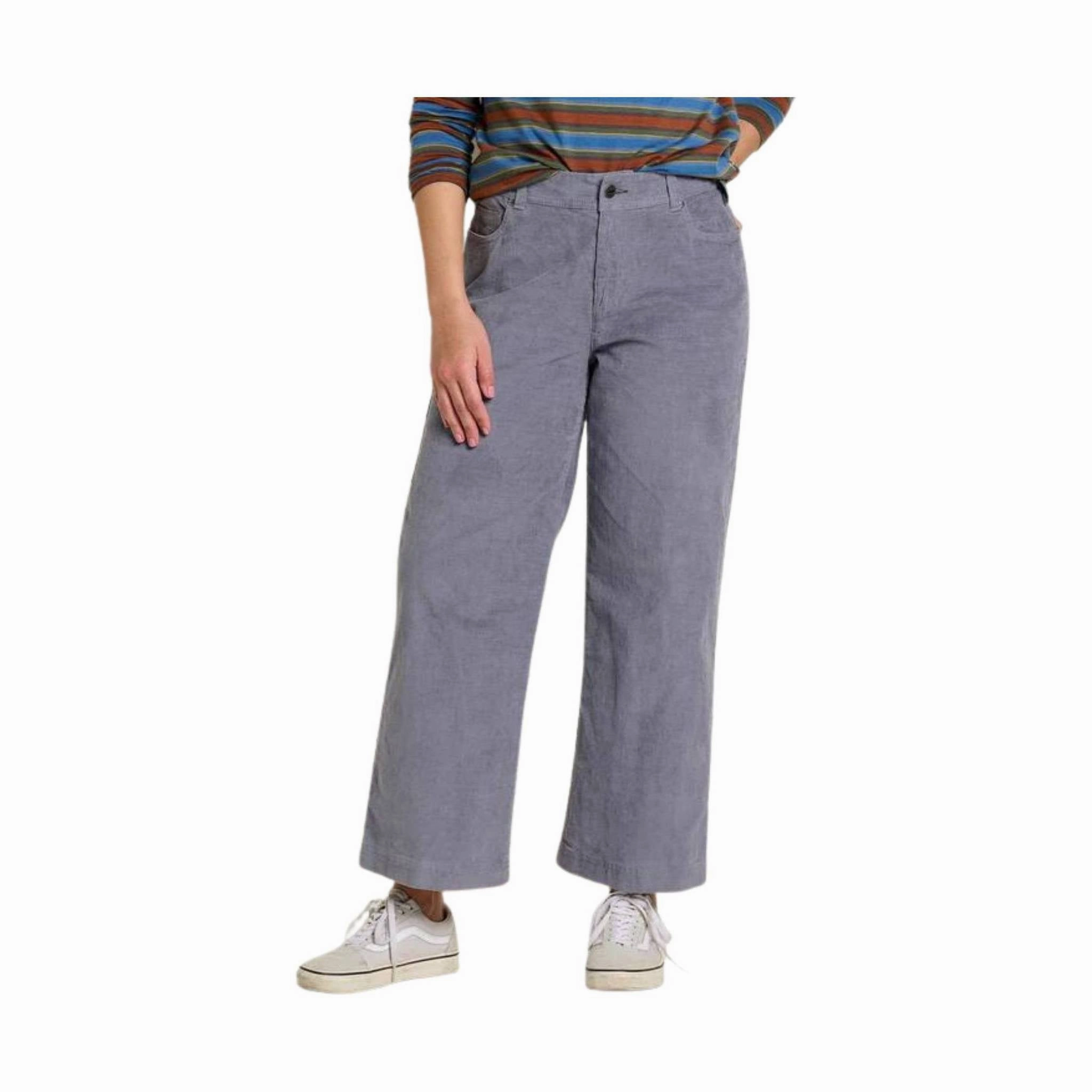 Toad & Co Women's Karuna Cord Wide Leg Pant - Storm Hip Friendly Pockets