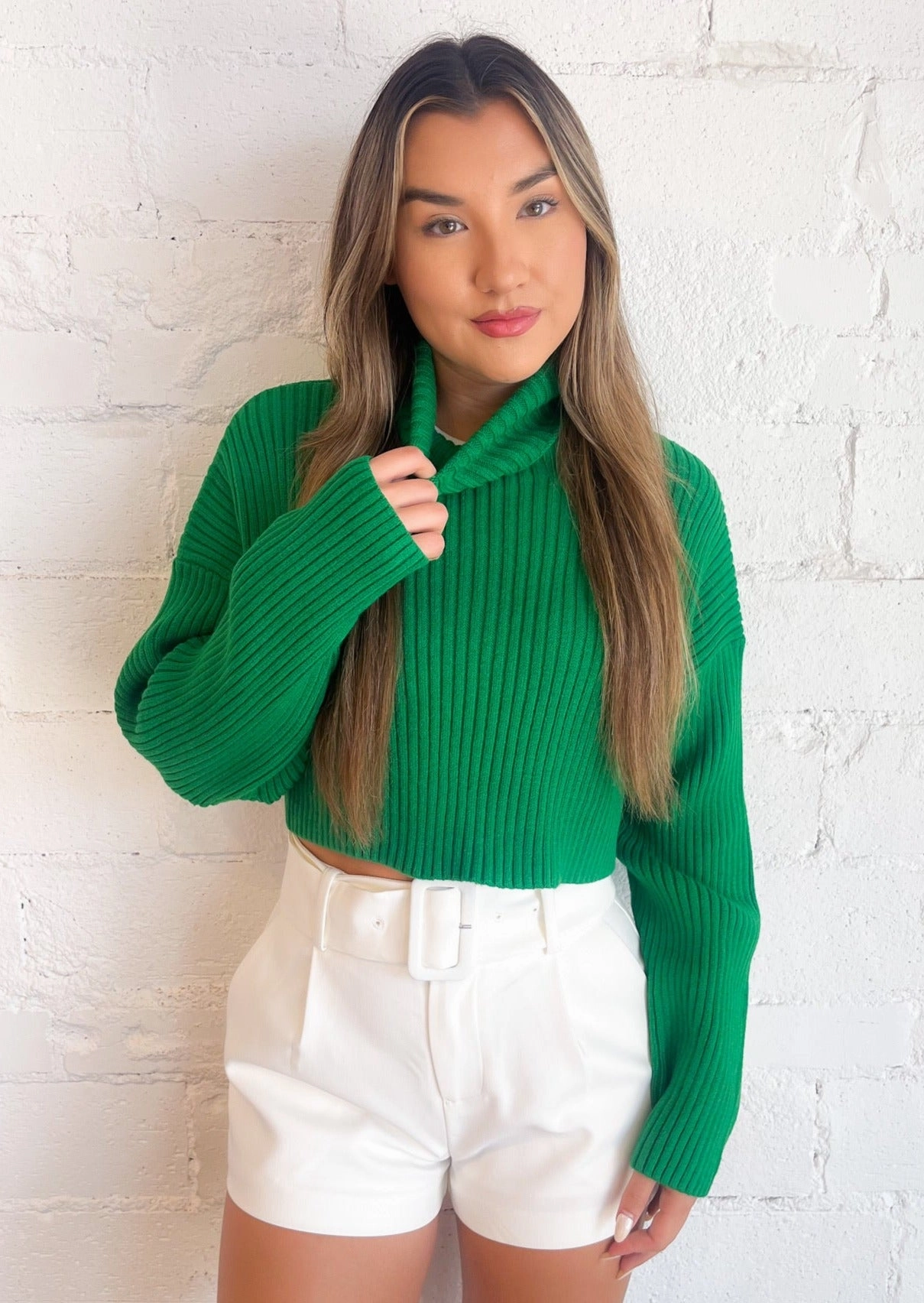 Versatile Layer Toasty Babe Turtleneck Crop Sweater