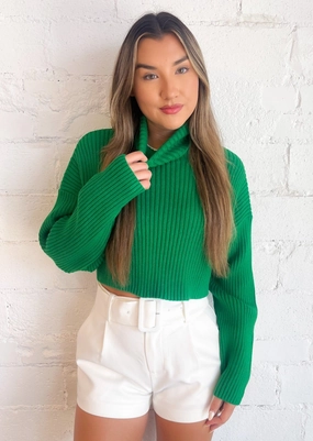 Versatile Layer Toasty Babe Turtleneck Crop Sweater