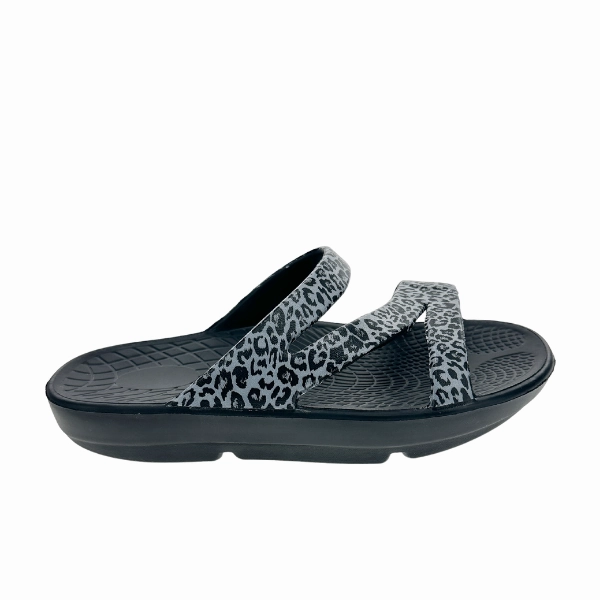 Sovella Women's PF Slide Black/Leopard Flexible Comfort