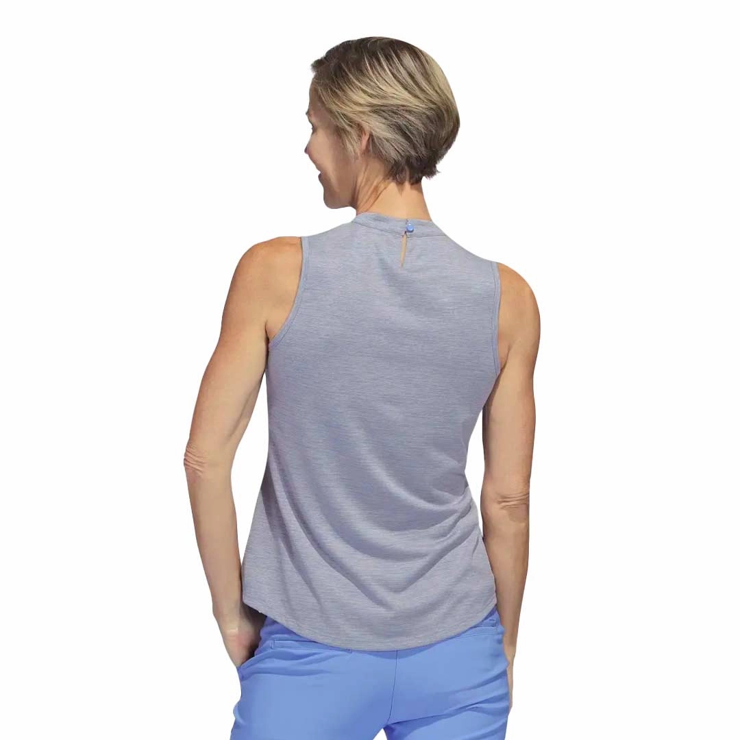 adidas - Women's Heathered Sleeveless Polo (HS8947) Microfiber Blend