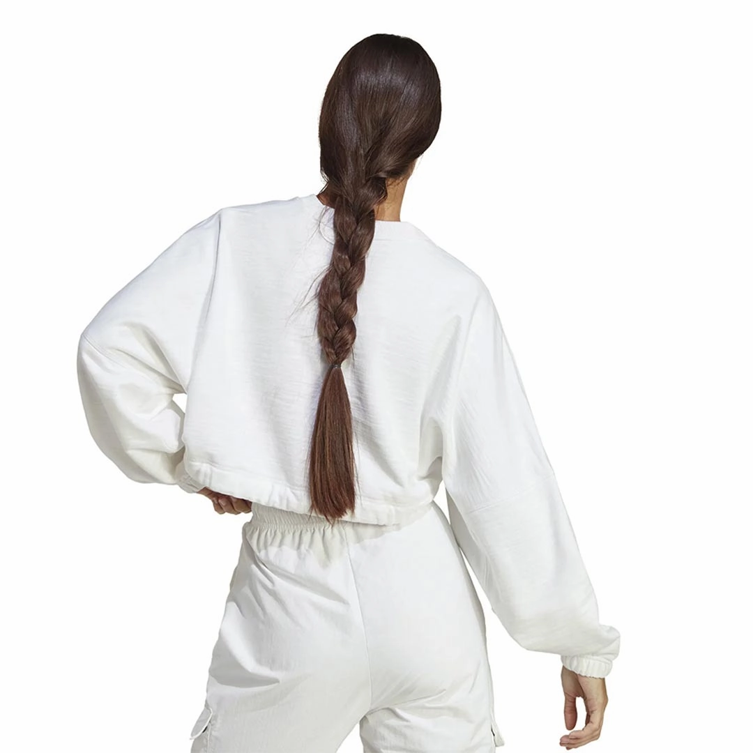 adidas - Women's Dance Crop Versatile Sweatshirt (IC6683) Glow In Dark Trims Sunday Walk Style