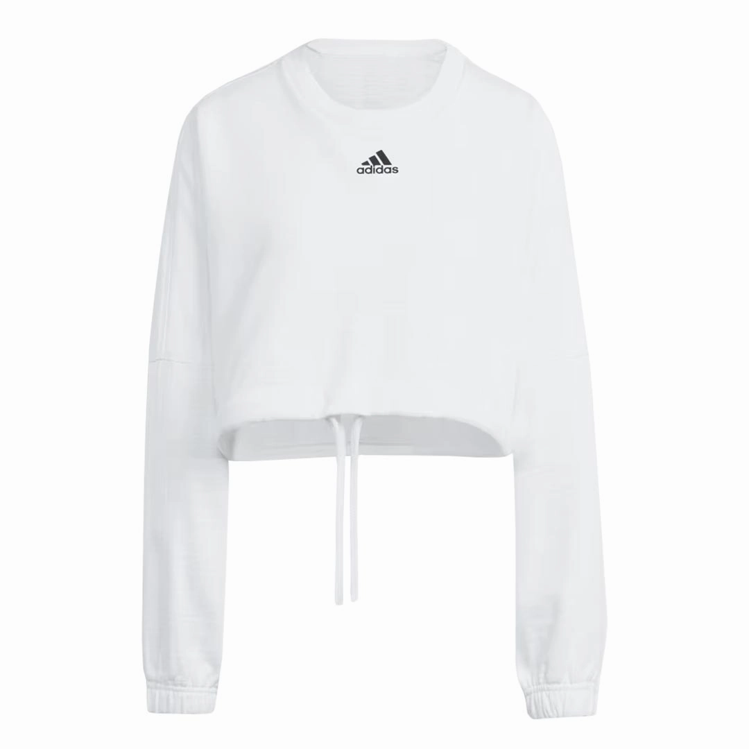 Essential Style Glow In Dark Trims adidas - Women's Dance Crop Versatile Sweatshirt (IC6683)
