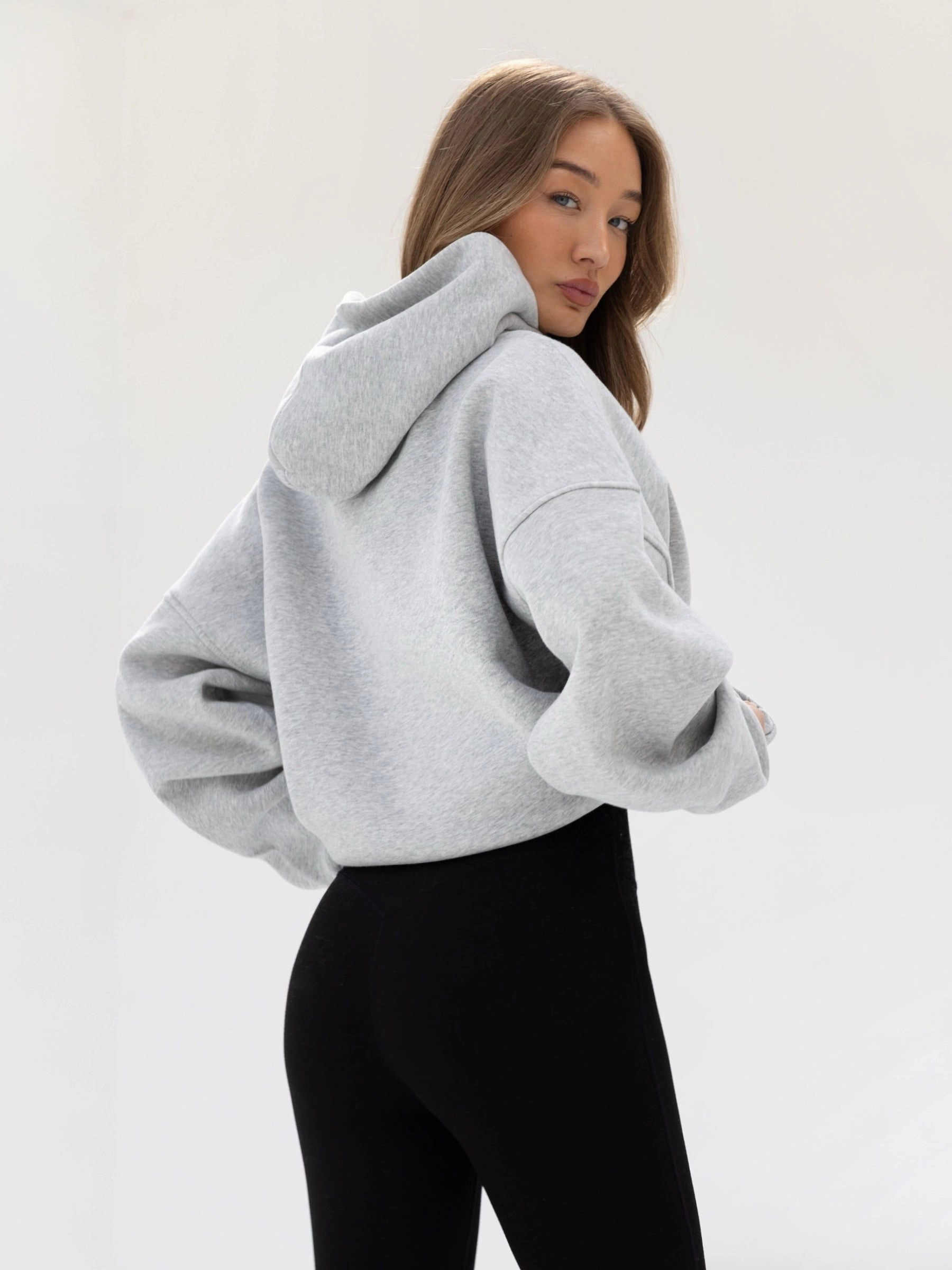 Sami Oversized Hoodie - Marl Grey Metallic look All Season Staple