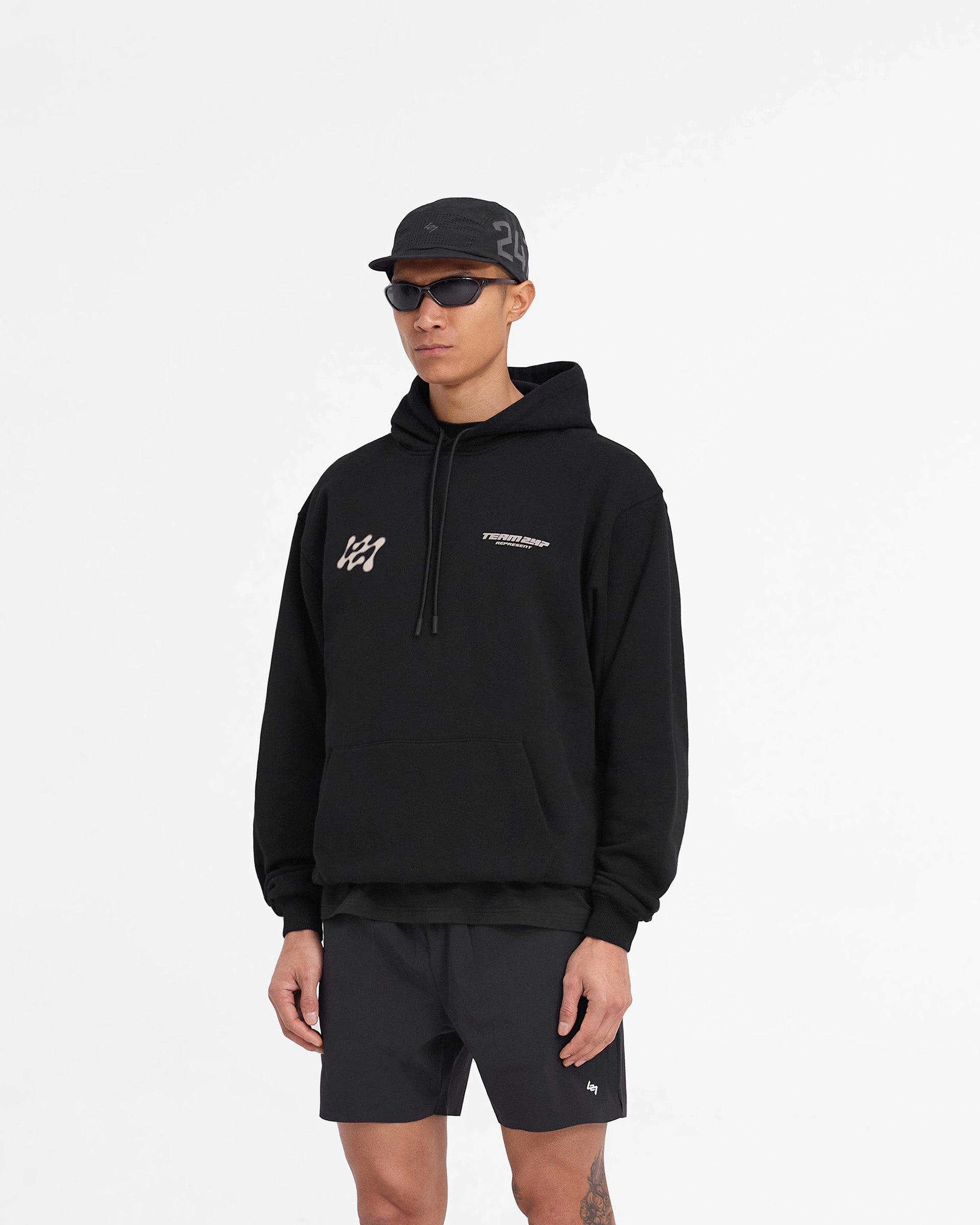 Simple Look Effortless Style 247 Future Terrains Oversized Hoodie - Black