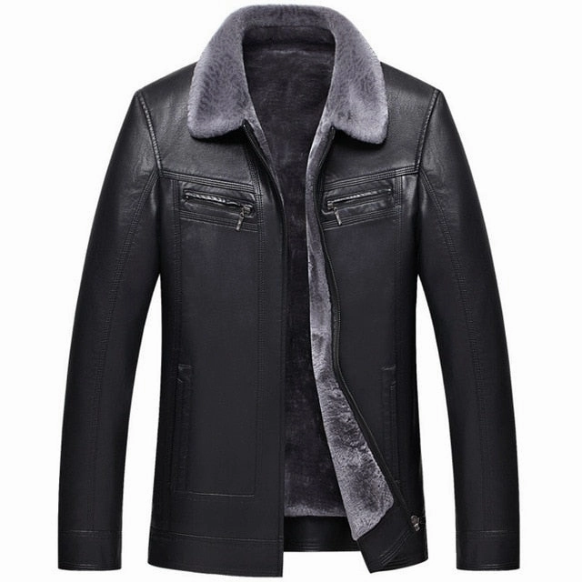 Adjustable Hemline Noise Reduction Design West Louis? Designer Faux Fur Lining Leather Jacket