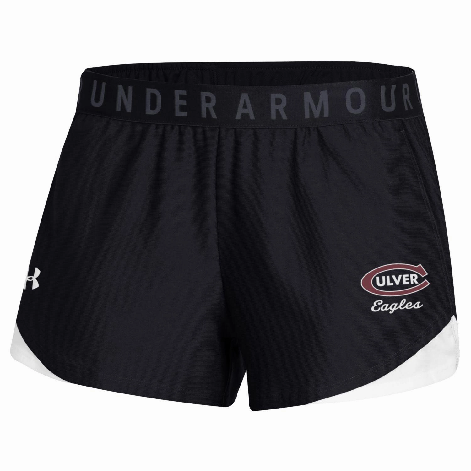 UA Women's Play Up Short - Black & White Reinforced Gusset