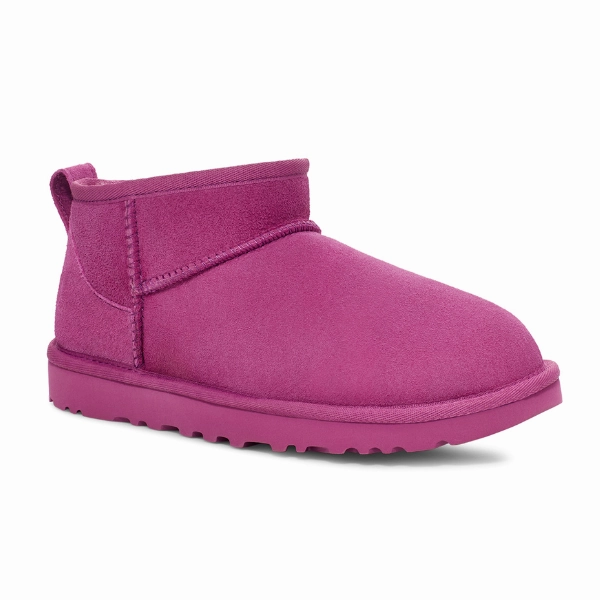 Abrasion Resistant Lining High Traction Snow Trekker UGG Women's Classic Ultra Mini Boot Purple