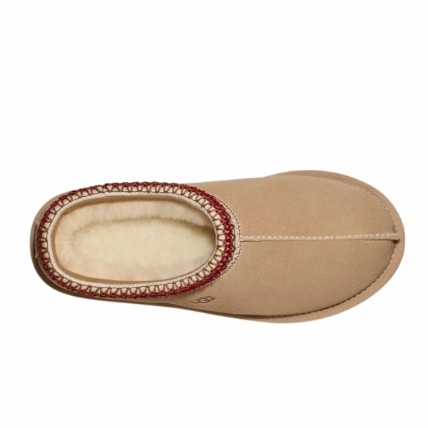 Minimal Silhouette UGG Women's Tasman Slipper Sand/Dark Cherry