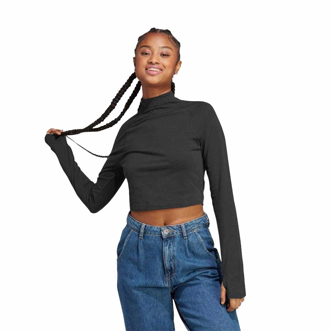 adidas - Women's City Escape Long Sleeve T-Shirt (HT4698) Elasticized Edging Lightweight Lining