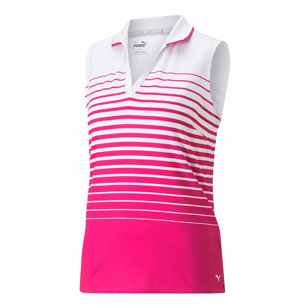 Puma - Women's MATTR Stripe Sleeveless Golf Polo (537496 12) Very Cold